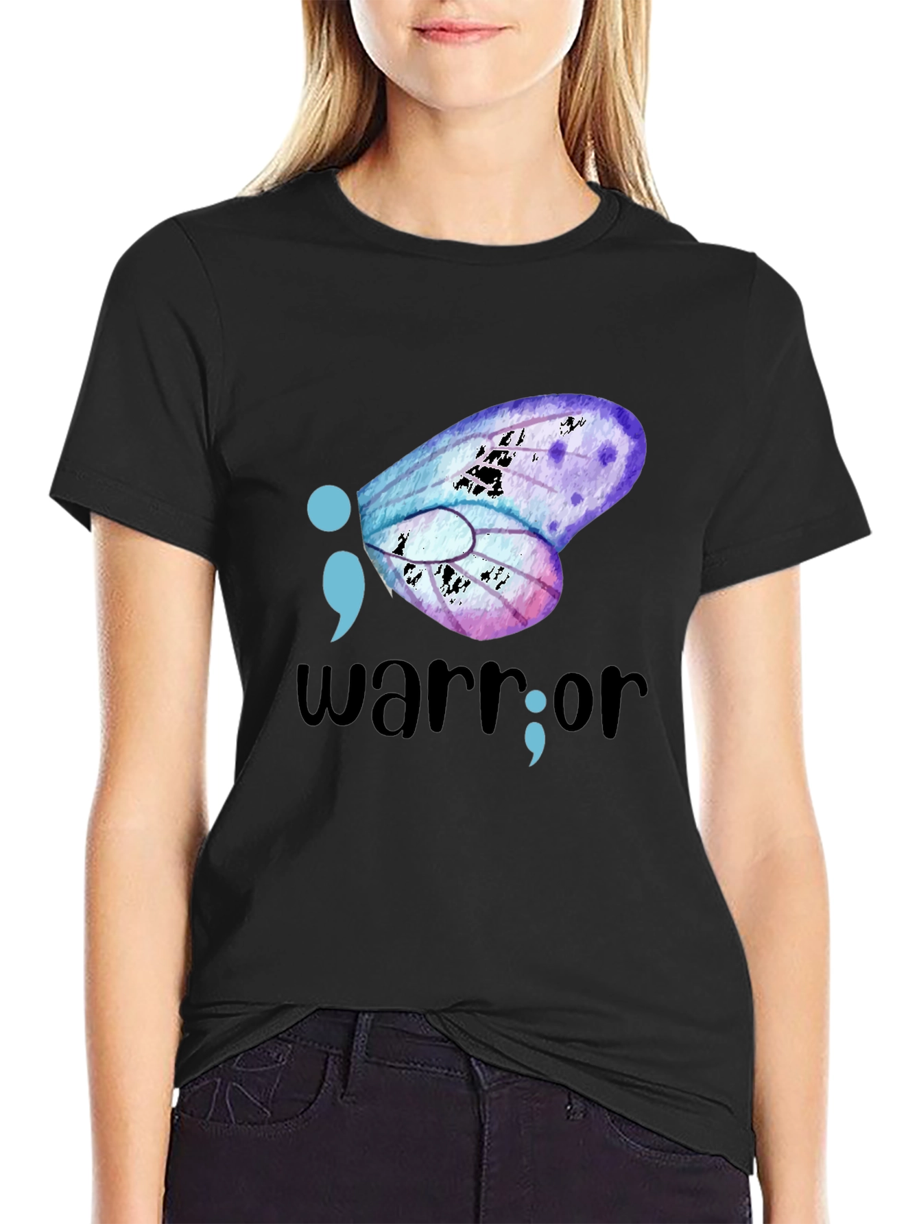 Semicolon Butterfly Warrior Graphic Tee