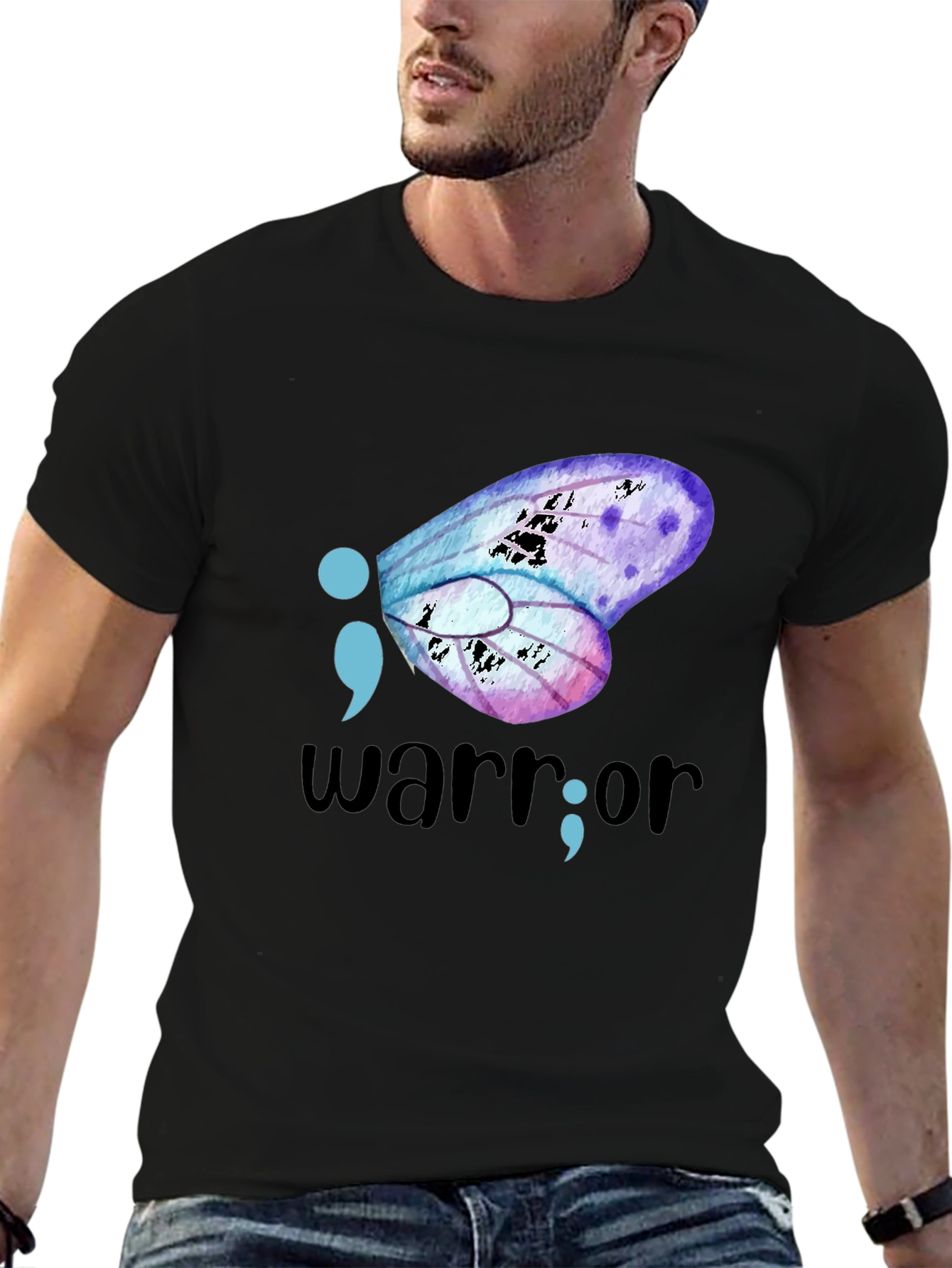 Semicolon Butterfly Warrior Graphic Tee