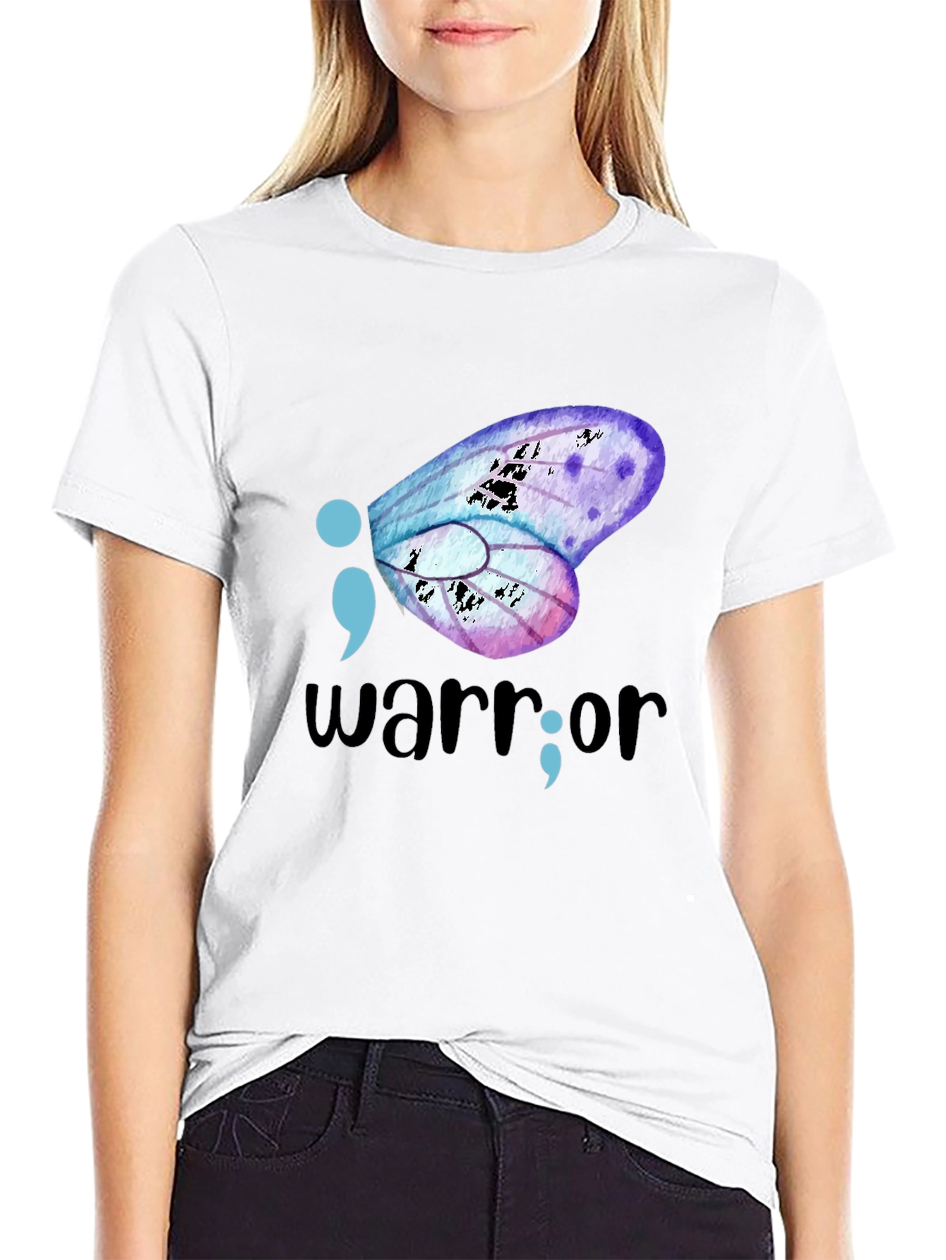 Semicolon Butterfly Warrior Graphic Tee