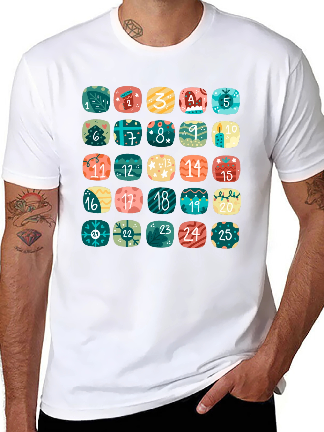 Advent Calendar Countdown T-Shirt - Festive Holiday Cheer