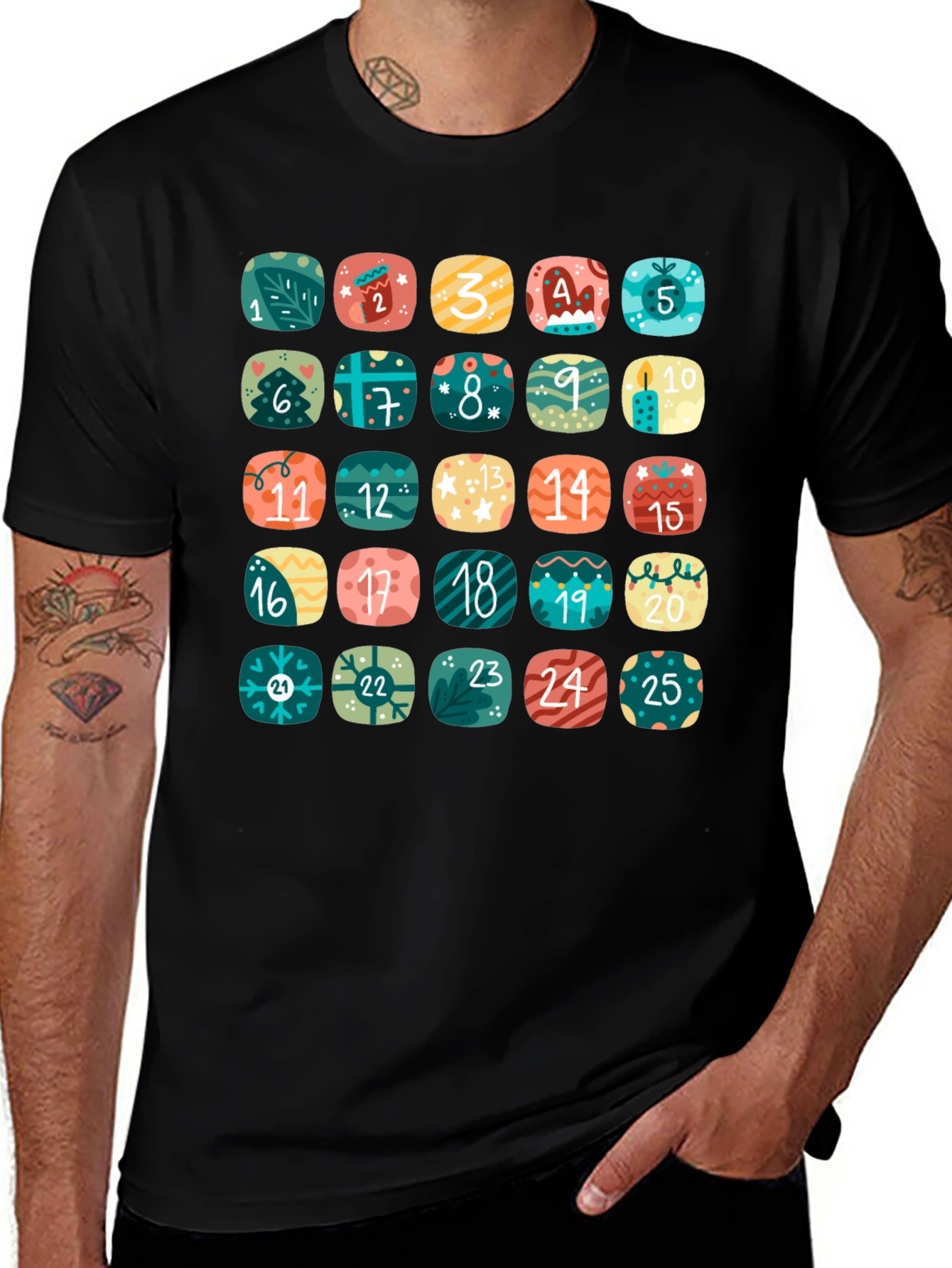 Advent Calendar Countdown T-Shirt - Festive Holiday Cheer