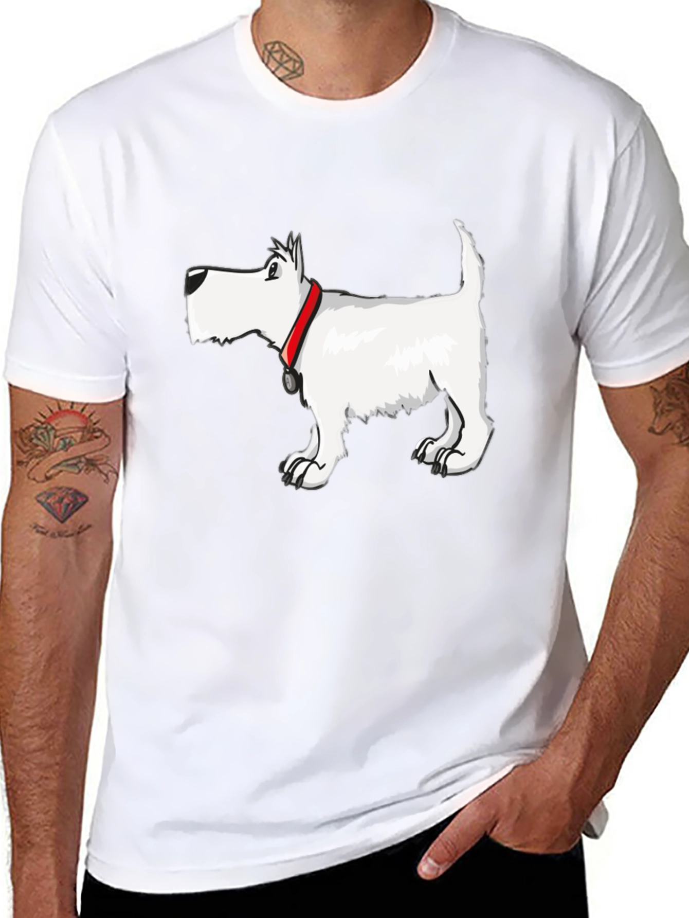 Dog Graphic Tee - Black Cotton Blend