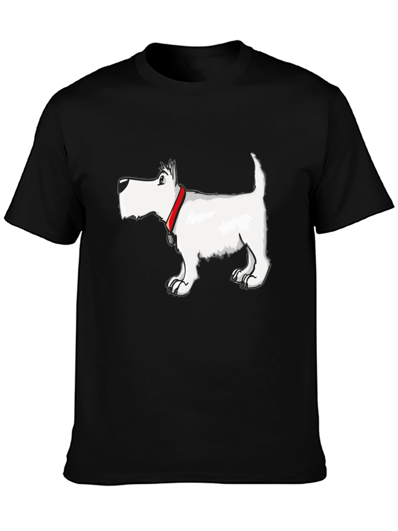 Dog Graphic Tee - Black Cotton Blend