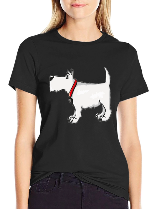 Dog Graphic Tee - Black Cotton Blend