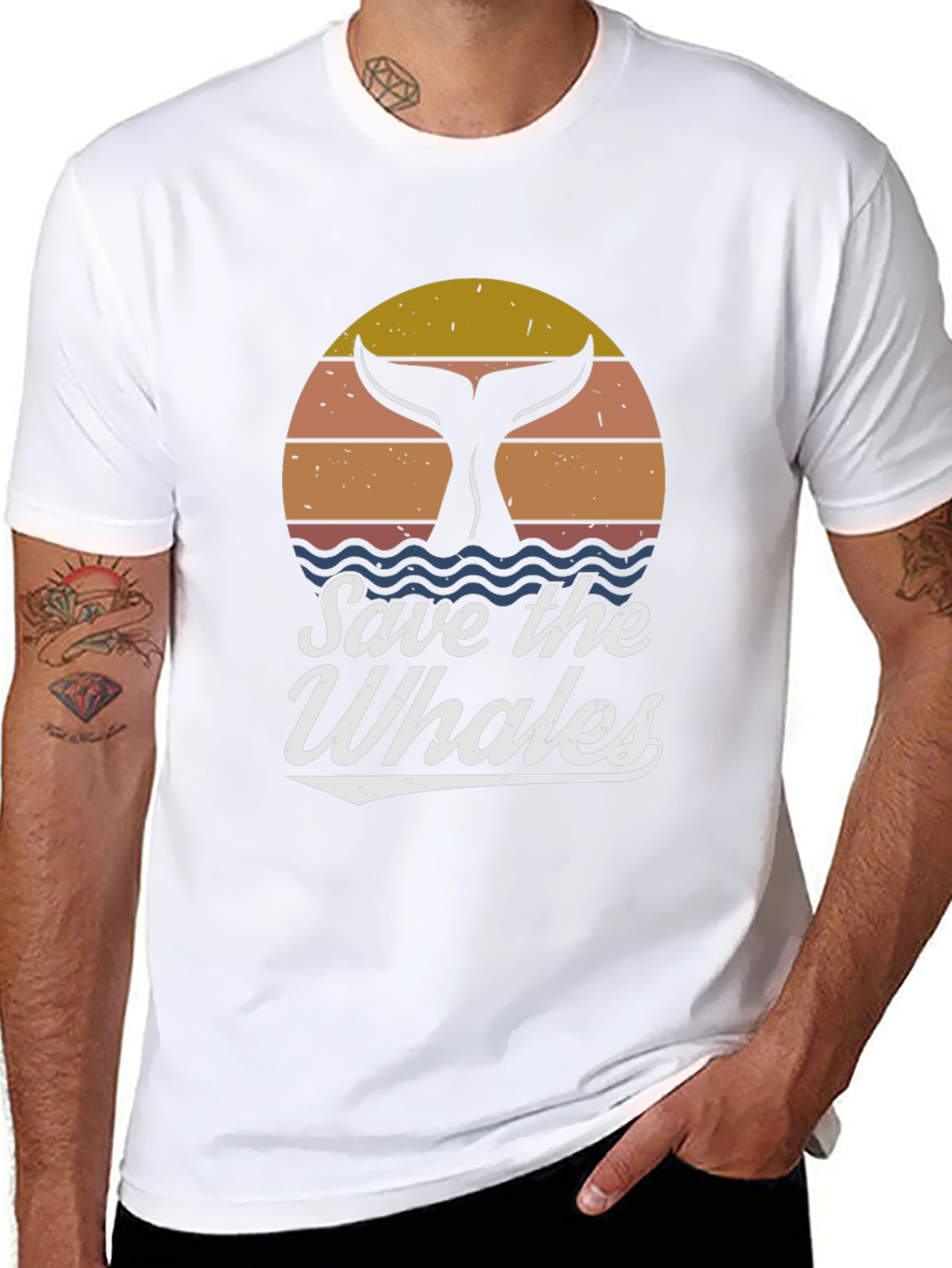 Save the Whales Graphic Tee - Retro Style