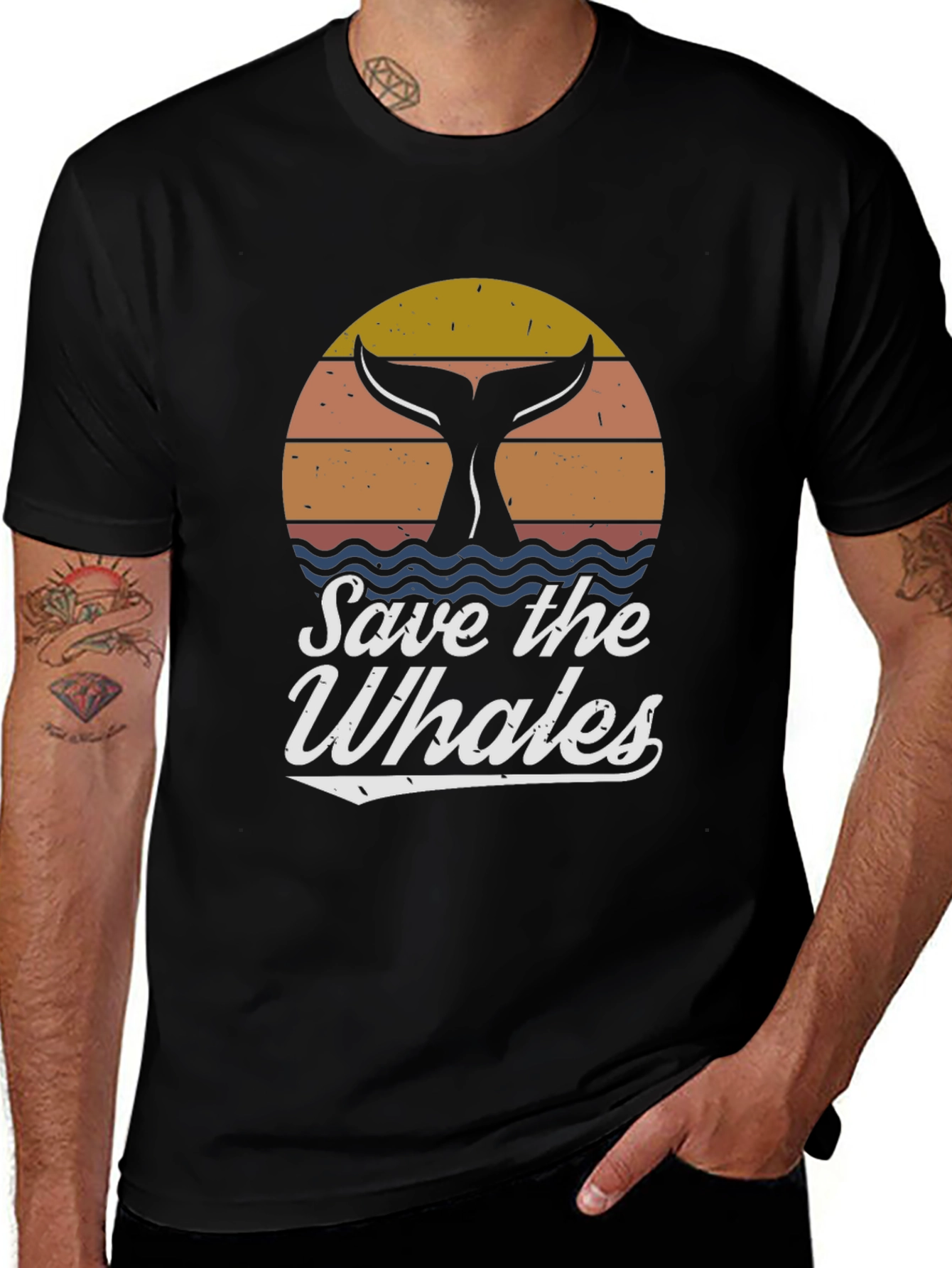 Save the Whales Graphic Tee - Retro Style