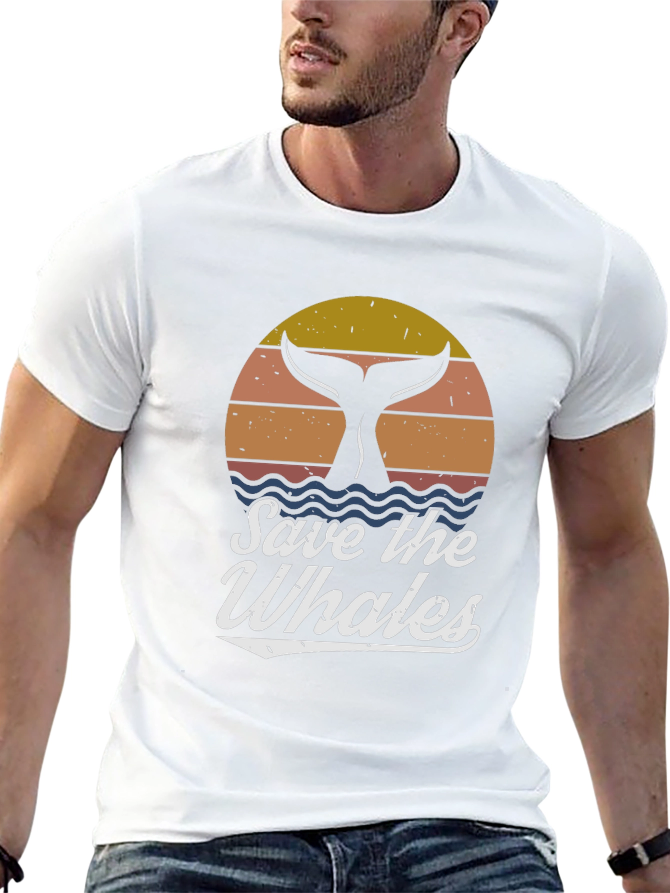 Save the Whales Graphic Tee - Retro Style