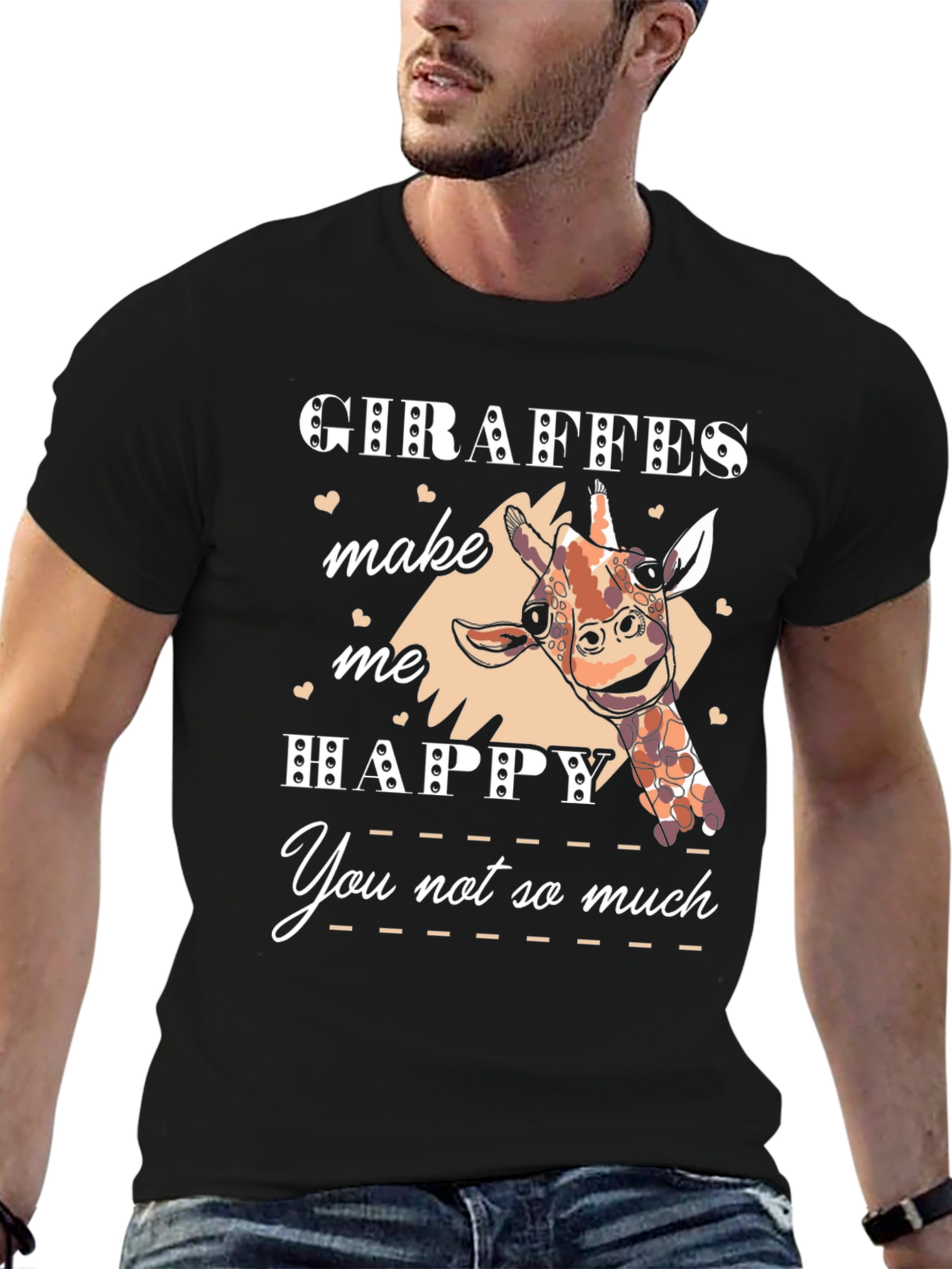 Giraffe Lover T-Shirt - Giraffes Make Me Happy Tee