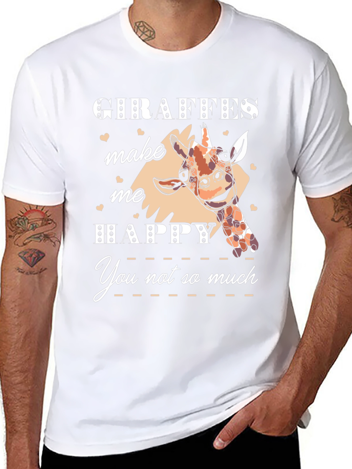 Giraffe Lover T-Shirt - Giraffes Make Me Happy Tee