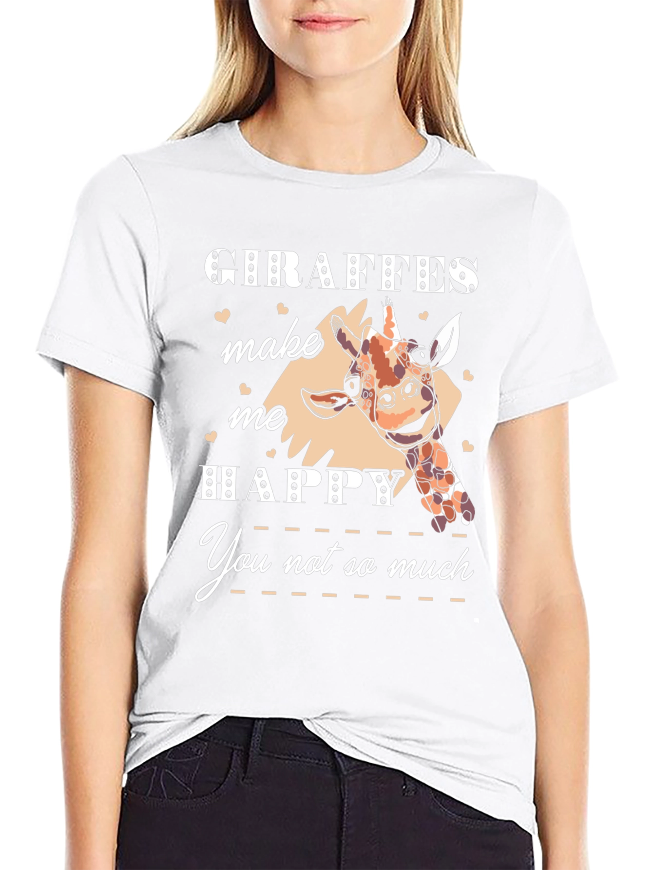 Giraffe Lover T-Shirt - Giraffes Make Me Happy Tee