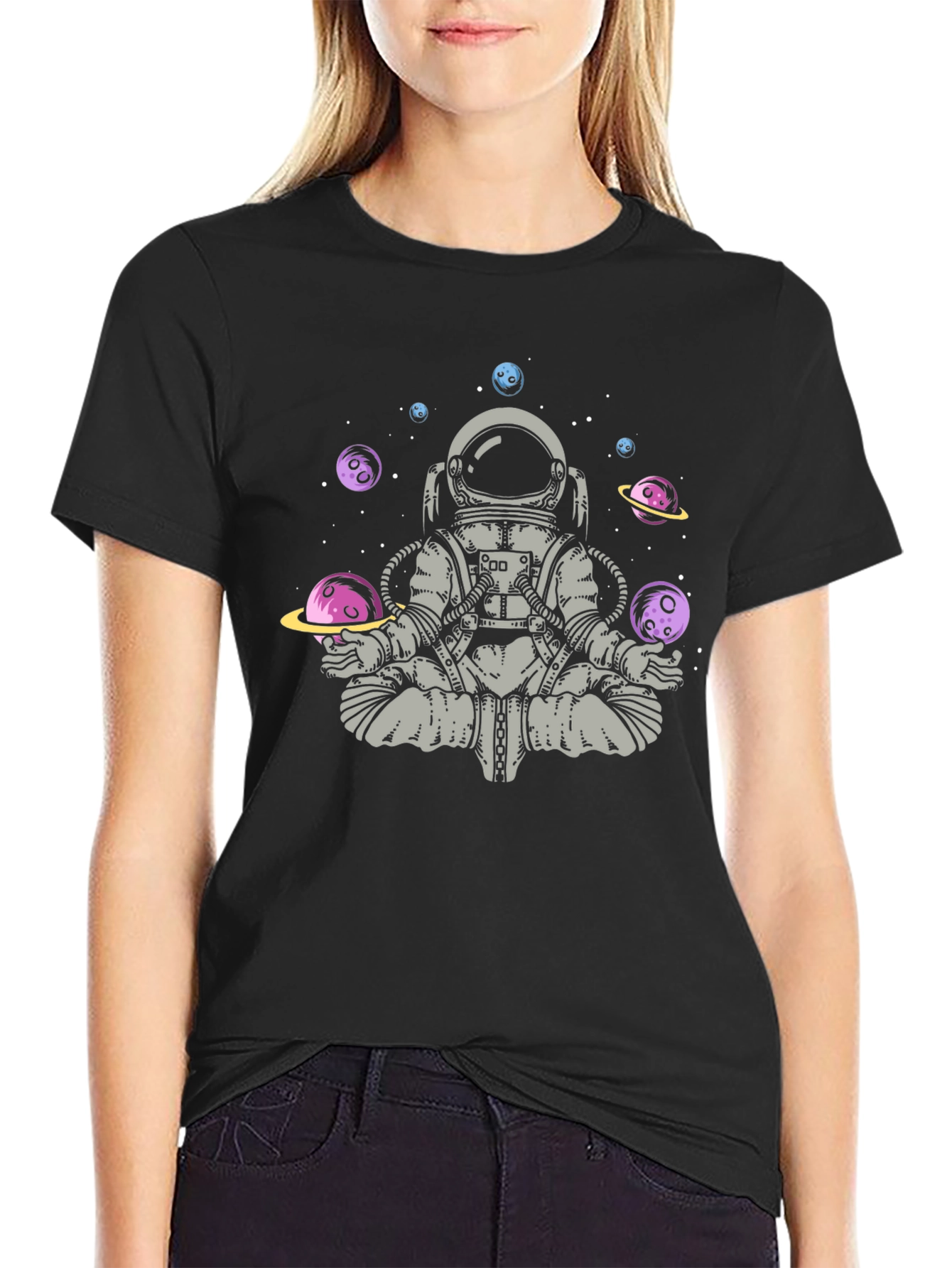 Astronaut Meditation T-Shirt - Space Zen