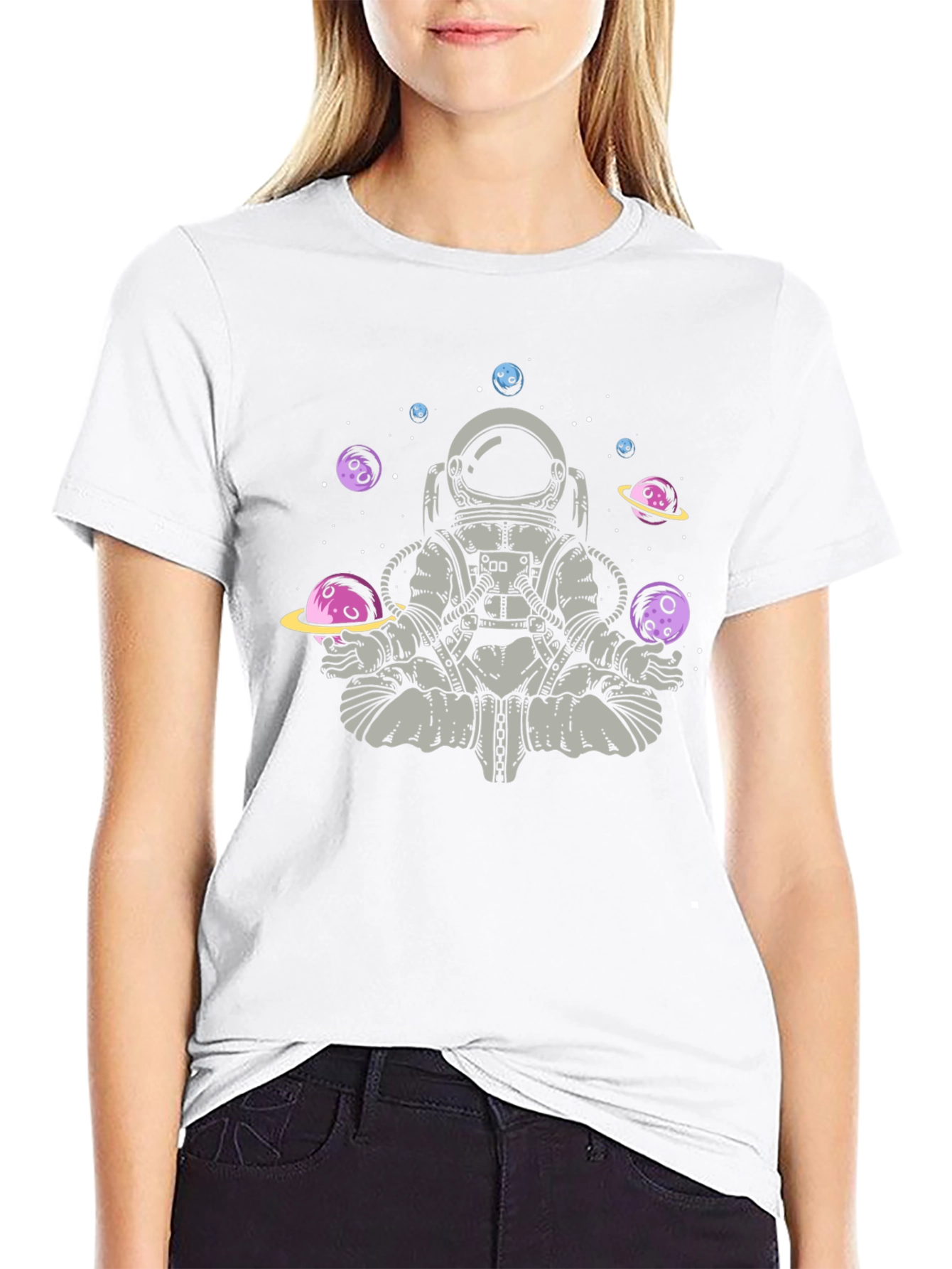 Astronaut Meditation T-Shirt - Space Zen