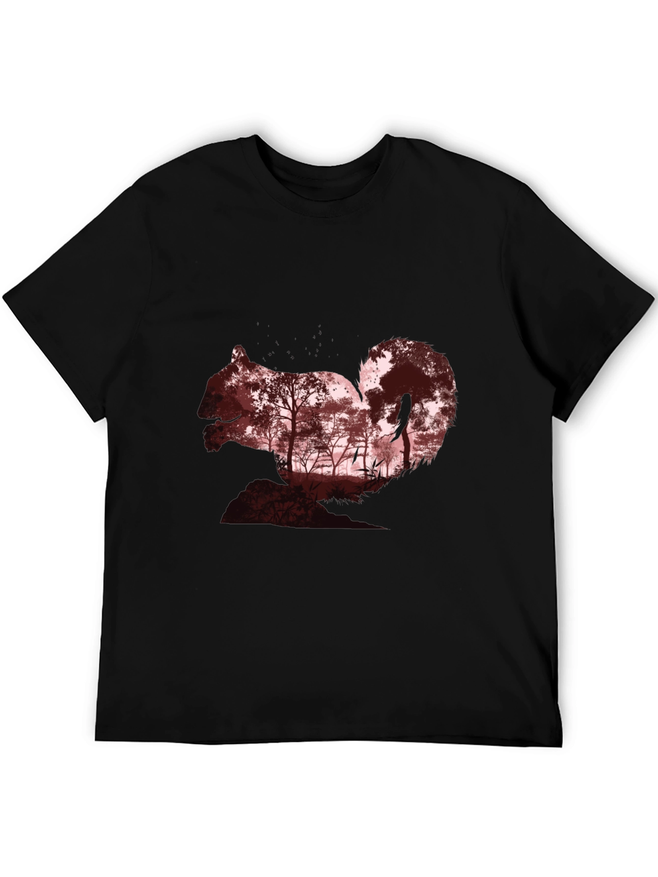 Squirrel Silhouette Forest Graphic T-Shirt