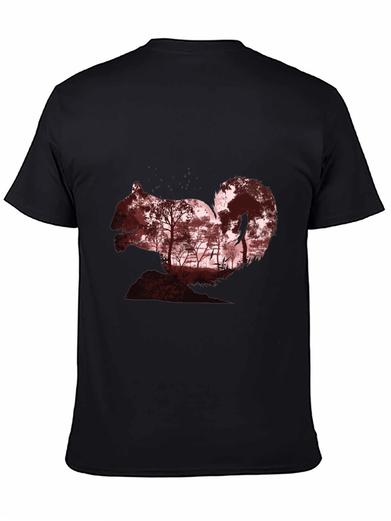 Squirrel Silhouette Forest Graphic T-Shirt