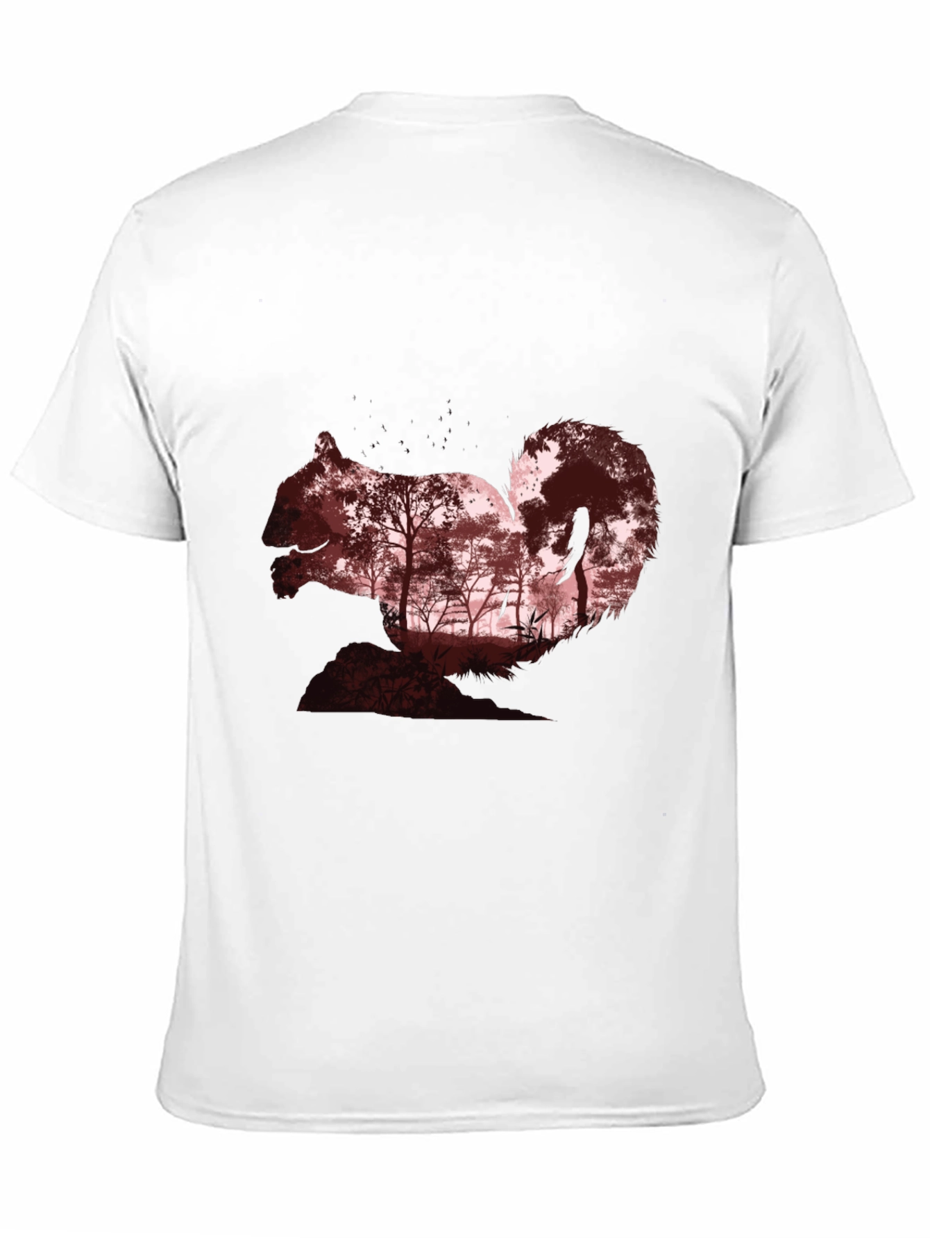 Squirrel Silhouette Forest Graphic T-Shirt