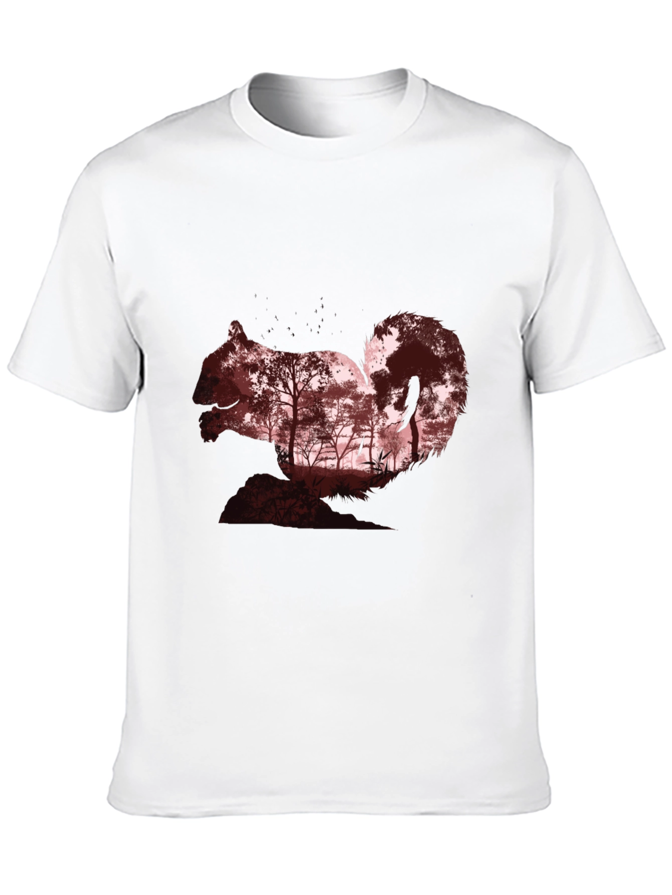 Squirrel Silhouette Forest Graphic T-Shirt