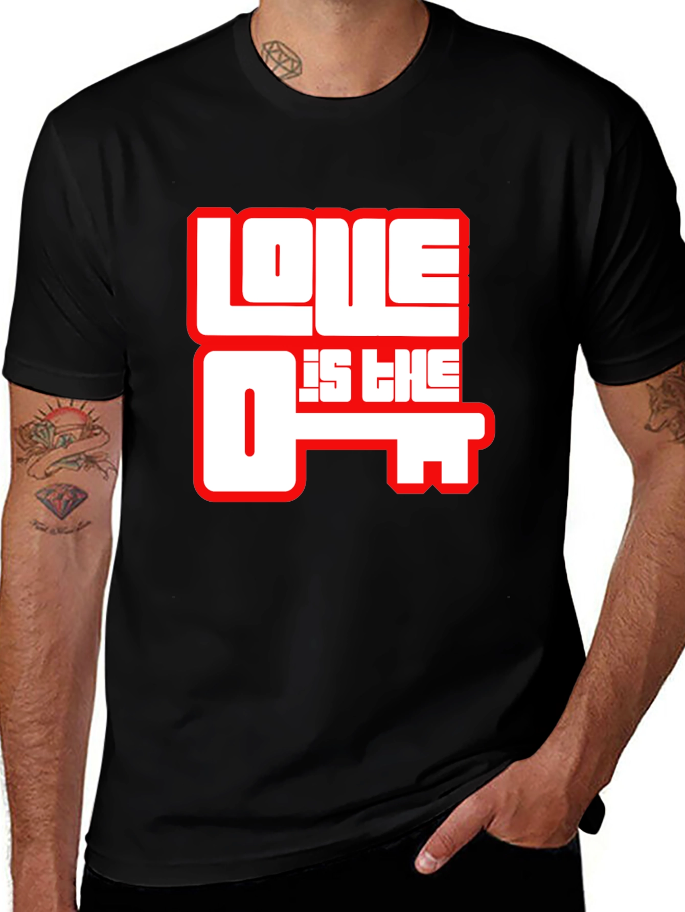 Love is the Key Graphic T-Shirt - Black