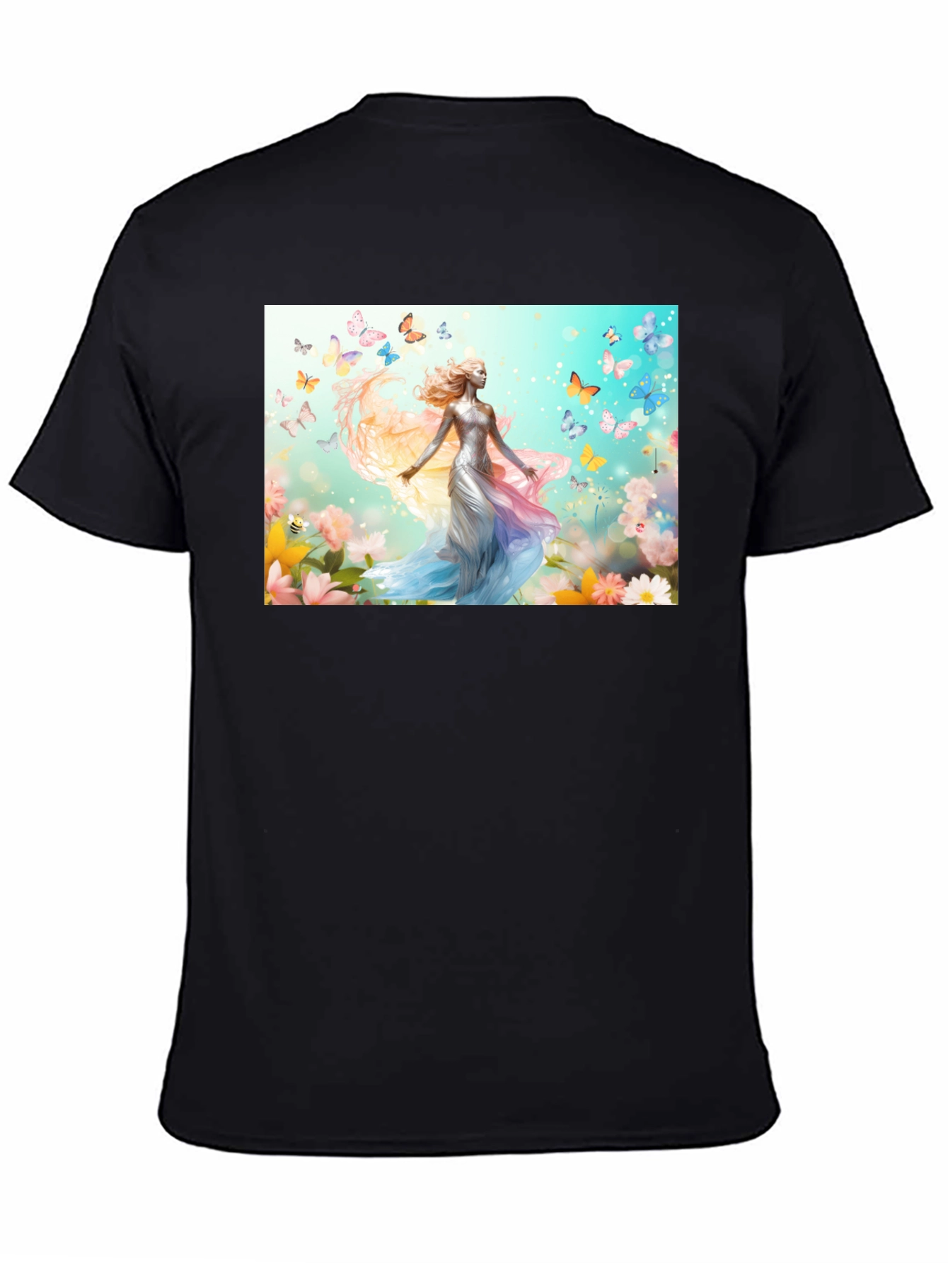 Butterfly Fairy Graphic Black T-Shirt