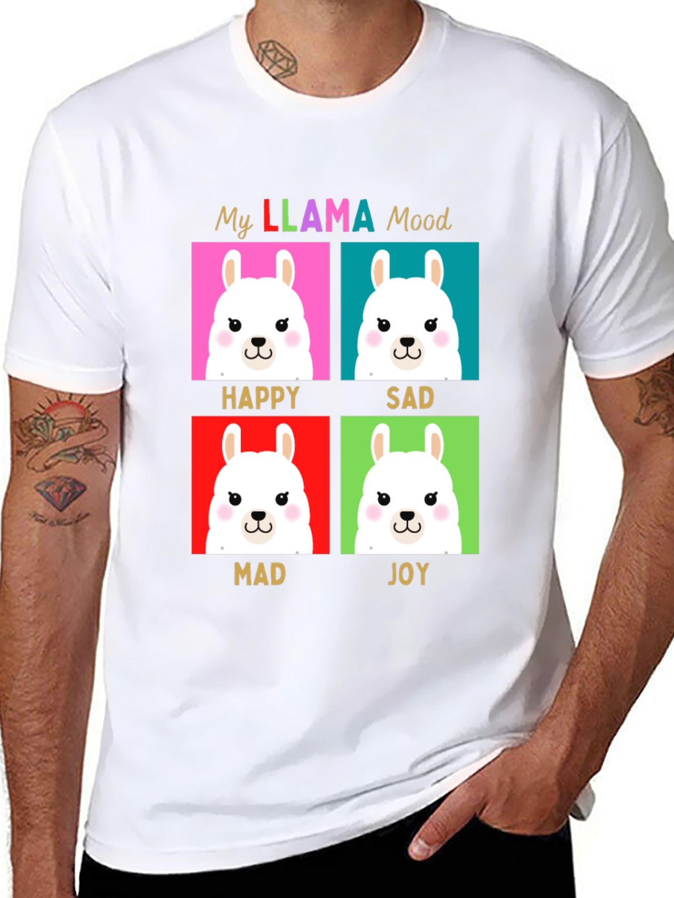 My Llama Moods T-Shirt - Happy Sad Mad Joy