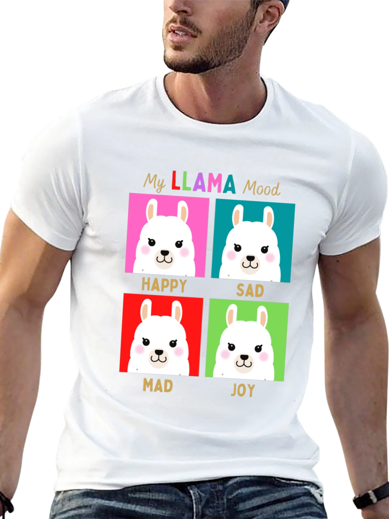My Llama Moods T-Shirt - Happy Sad Mad Joy
