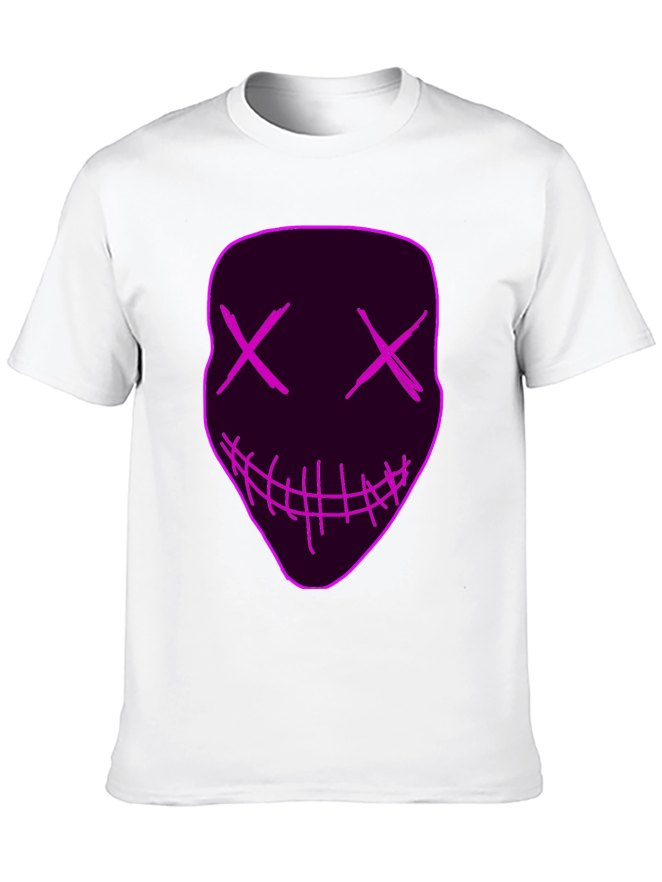Neon Mask Graphic Tee - Unique Party Costume Shirt