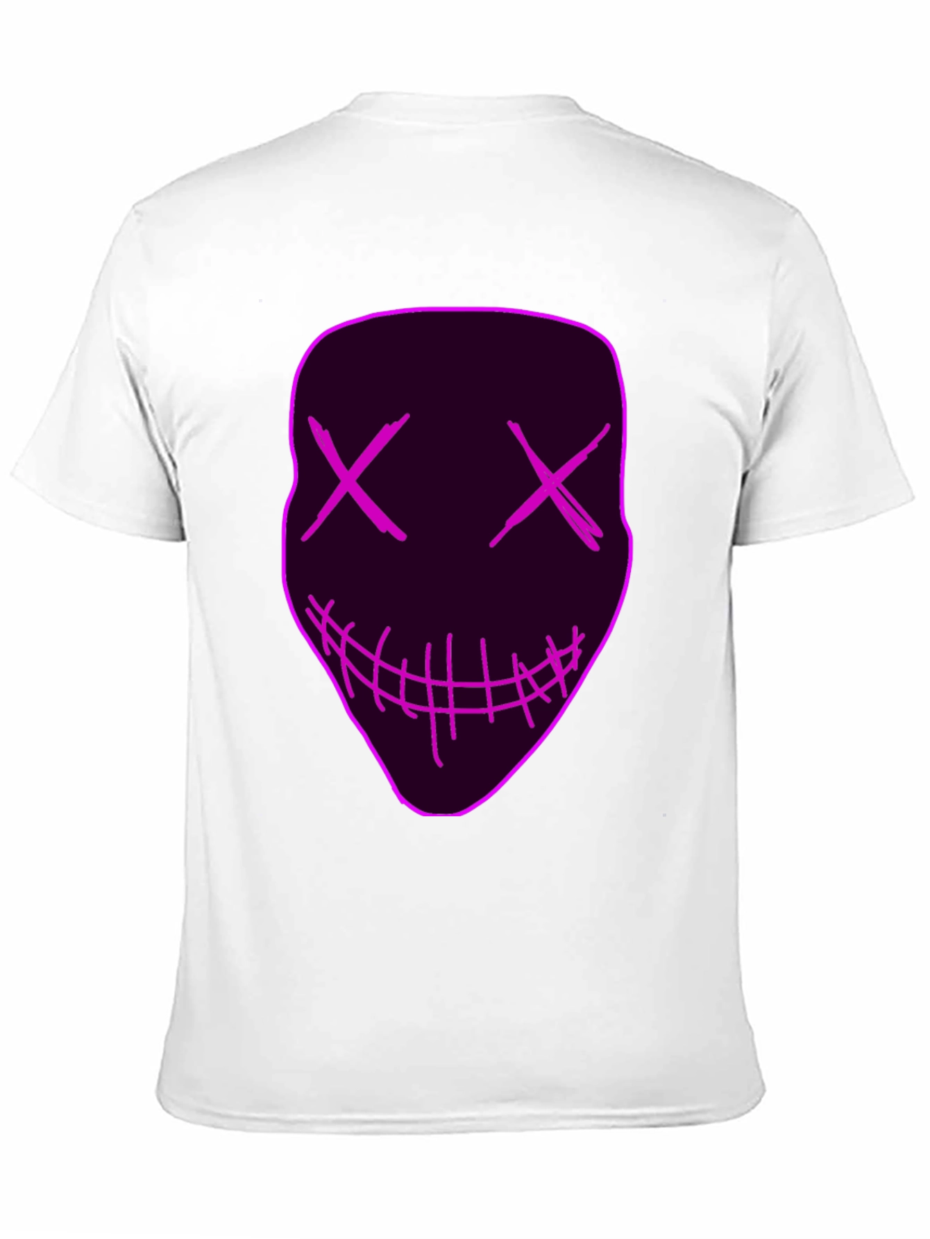 Neon Mask Graphic Tee - Unique Party Costume Shirt