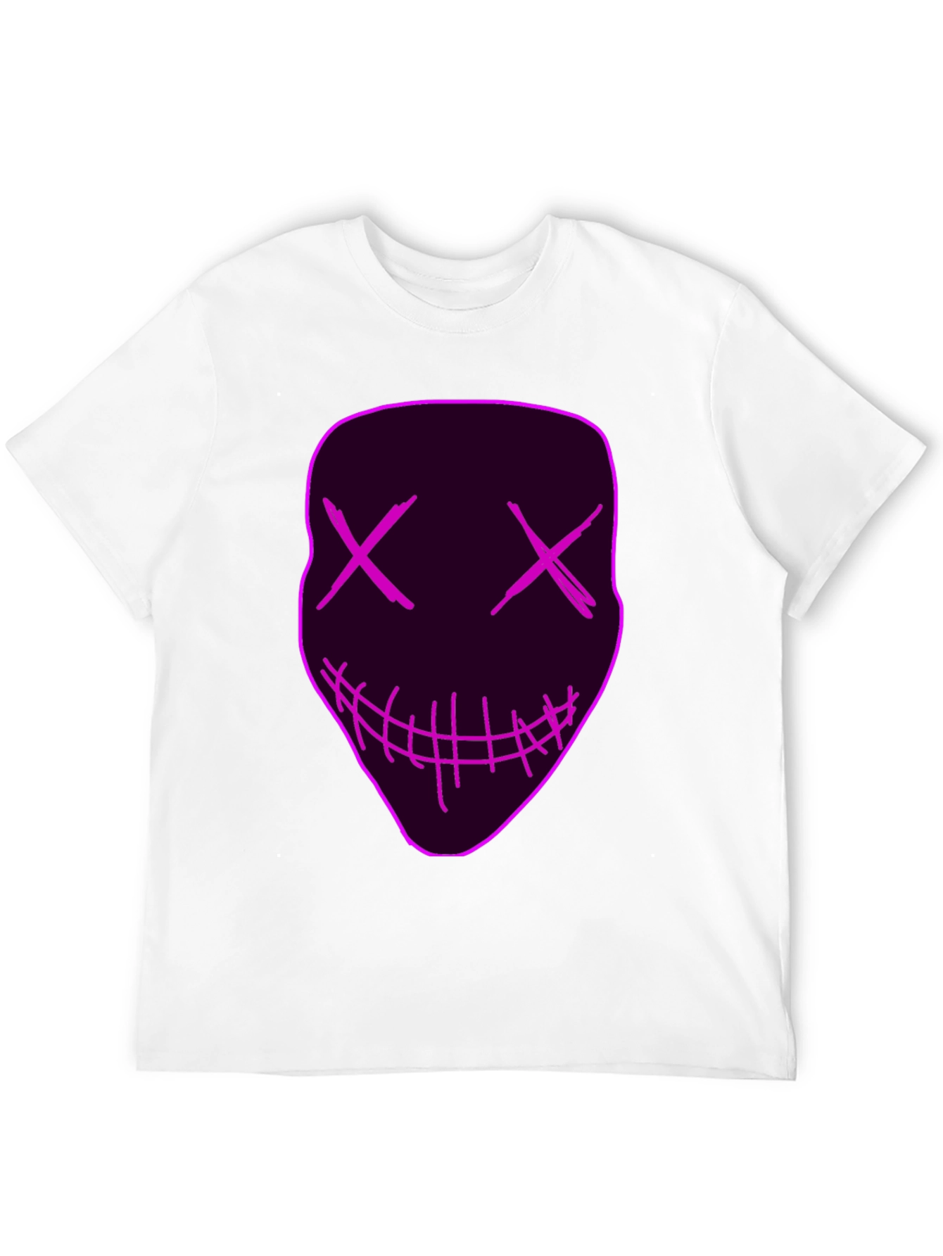Neon Mask Graphic Tee - Unique Party Costume Shirt