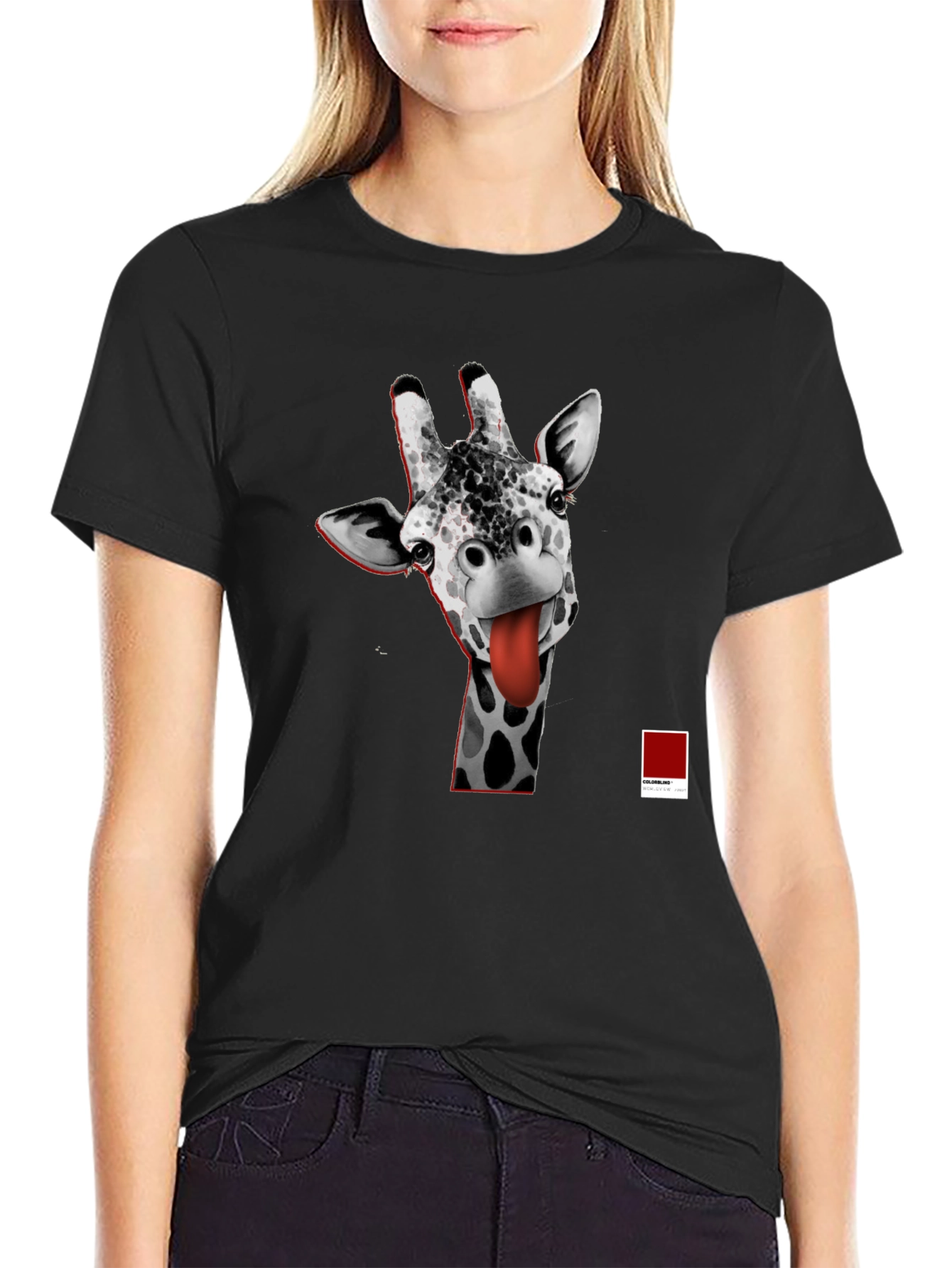 Giraffe Tongue T-Shirt - Funny Graphic Tee
