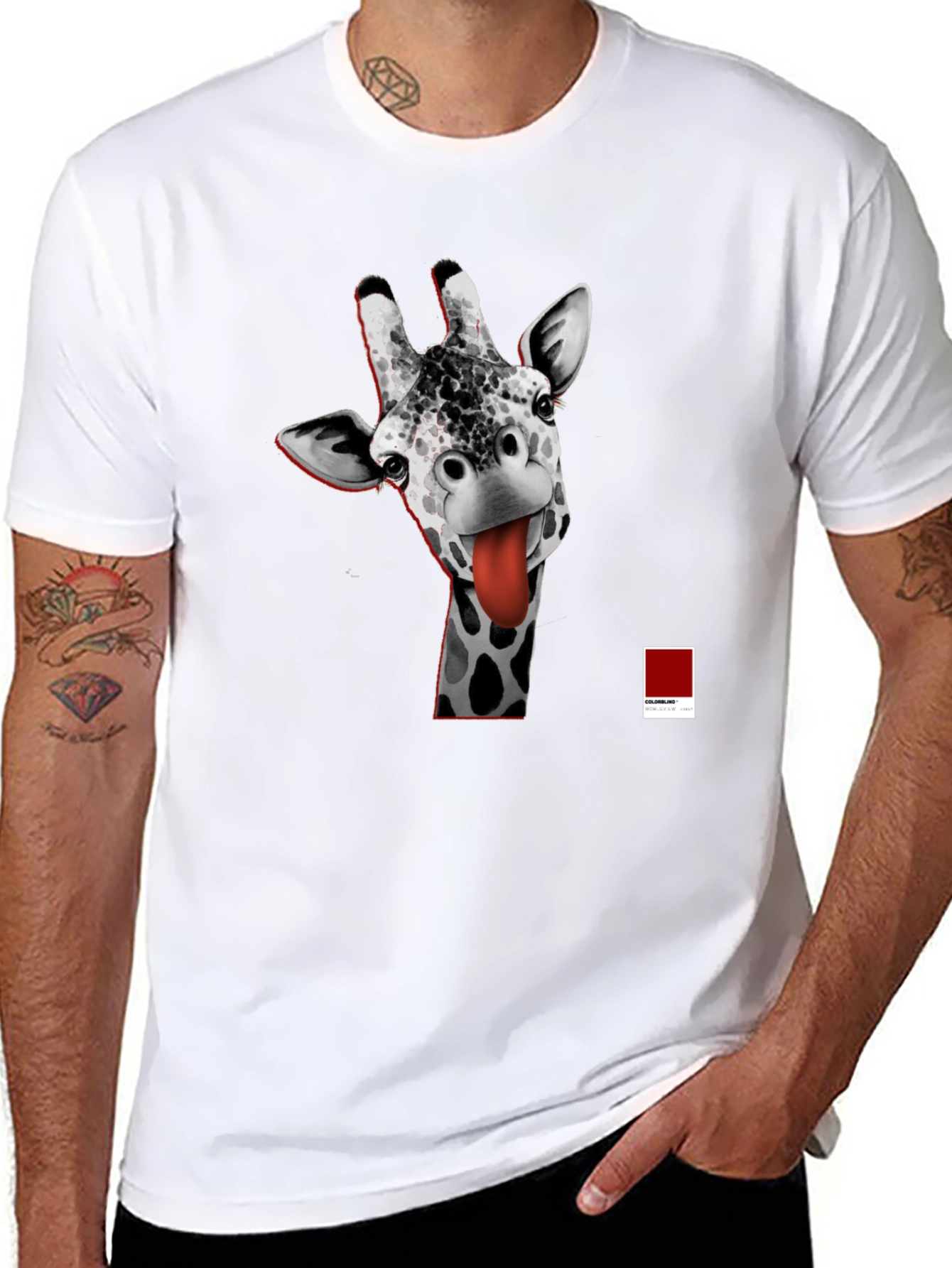 Giraffe Tongue T-Shirt - Funny Graphic Tee