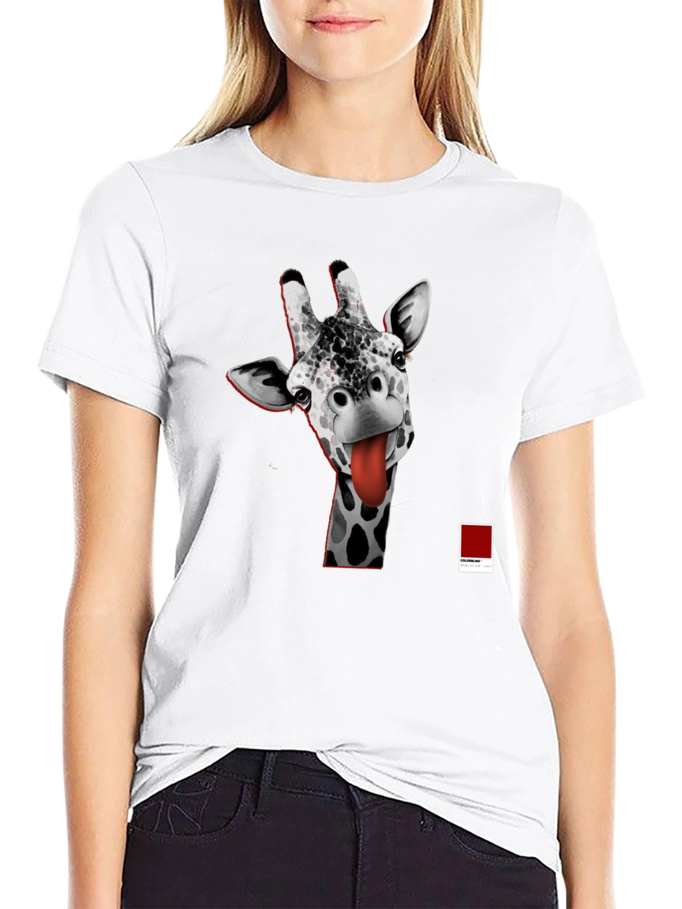 Giraffe Tongue T-Shirt - Funny Graphic Tee