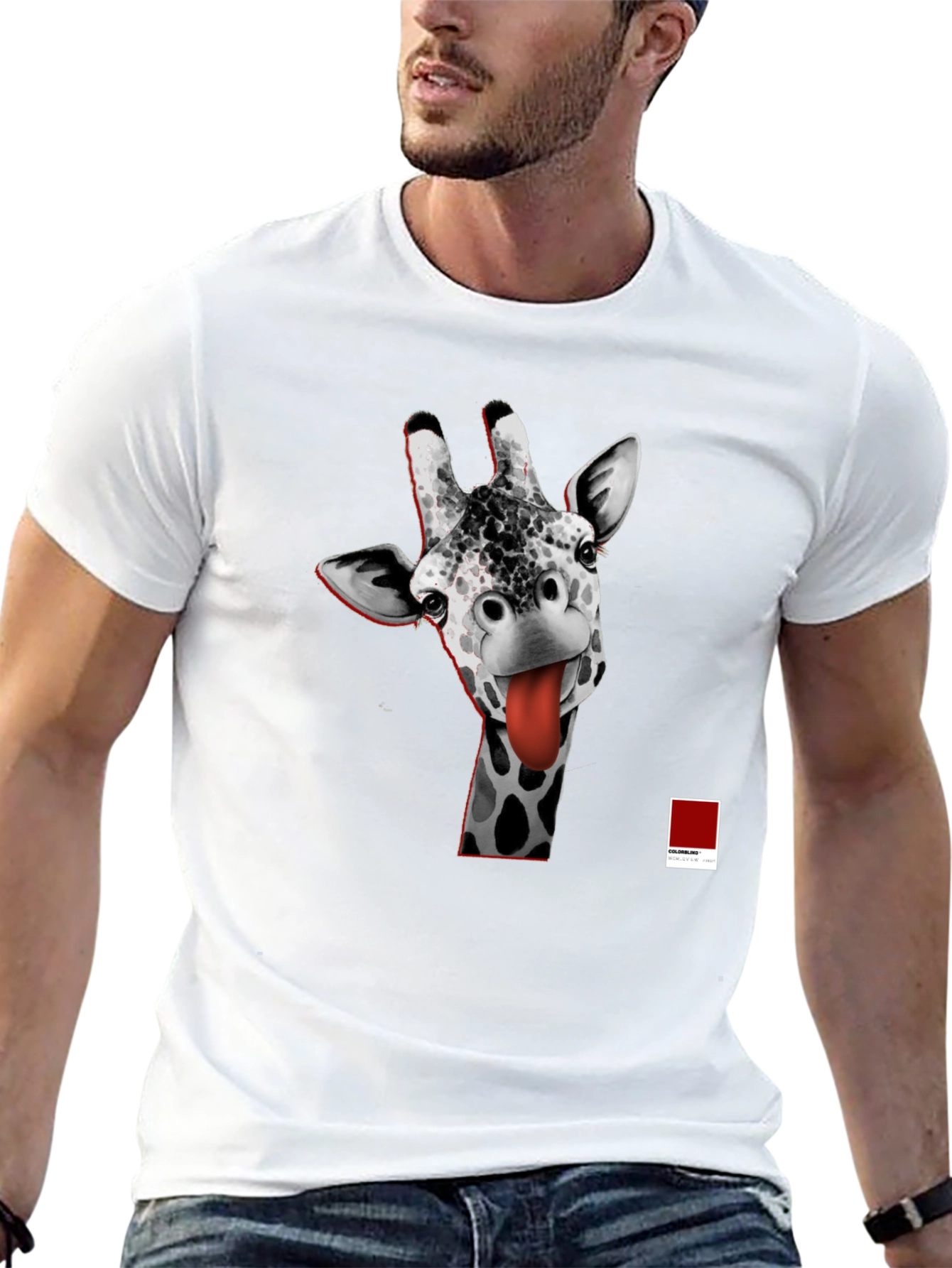 Giraffe Tongue T-Shirt - Funny Graphic Tee
