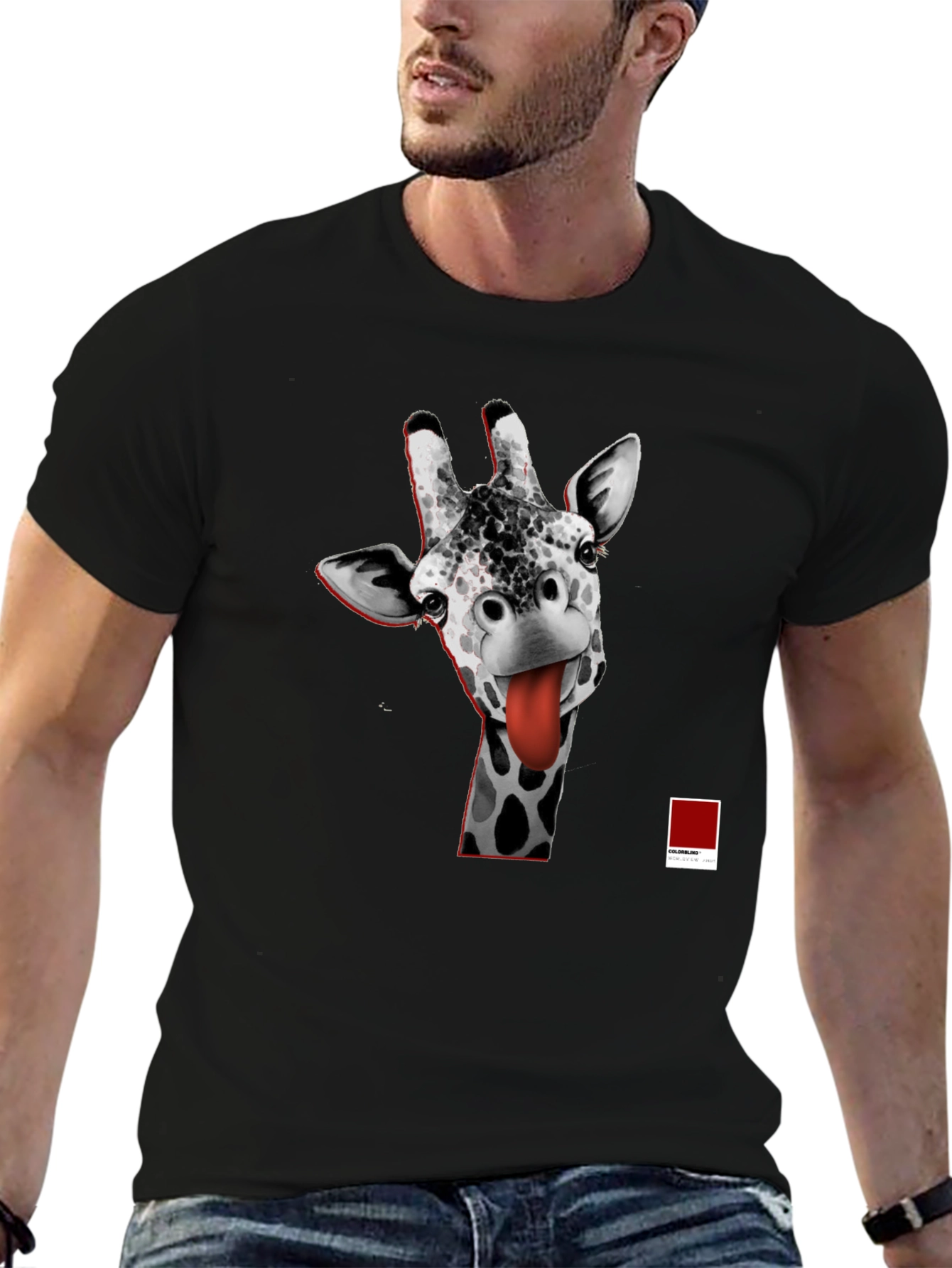 Giraffe Tongue T-Shirt - Funny Graphic Tee