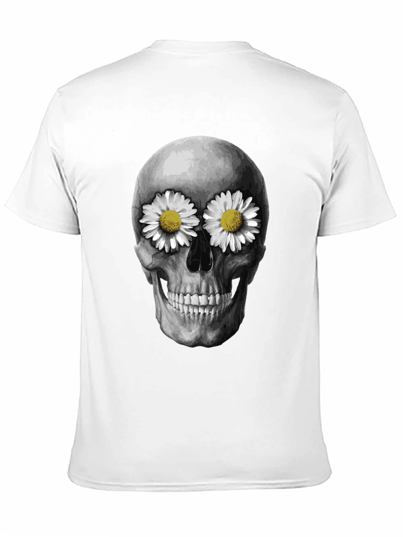 Skull with Daisies T-Shirt - Dark Humor Tee