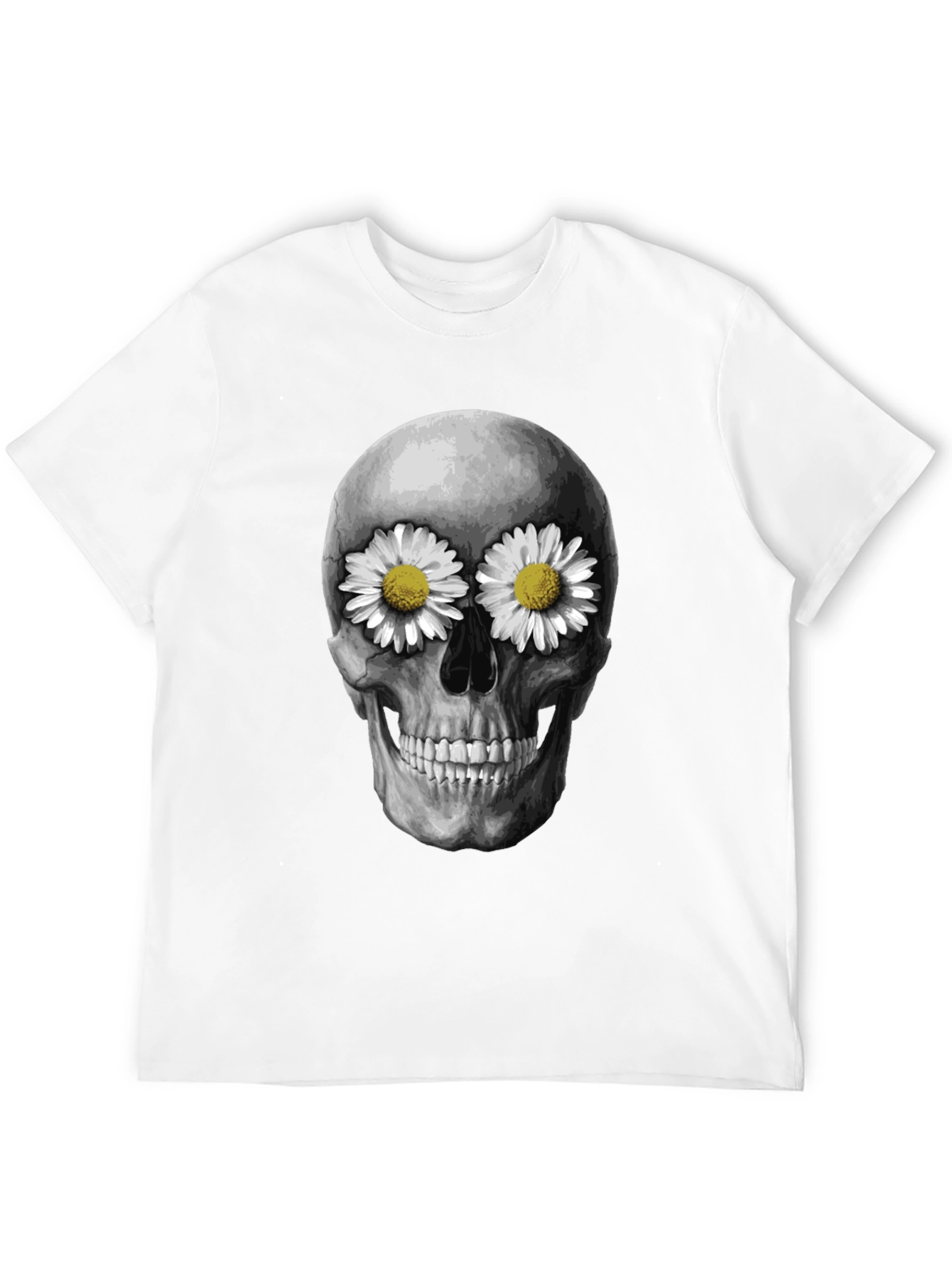 Skull with Daisies T-Shirt - Dark Humor Tee