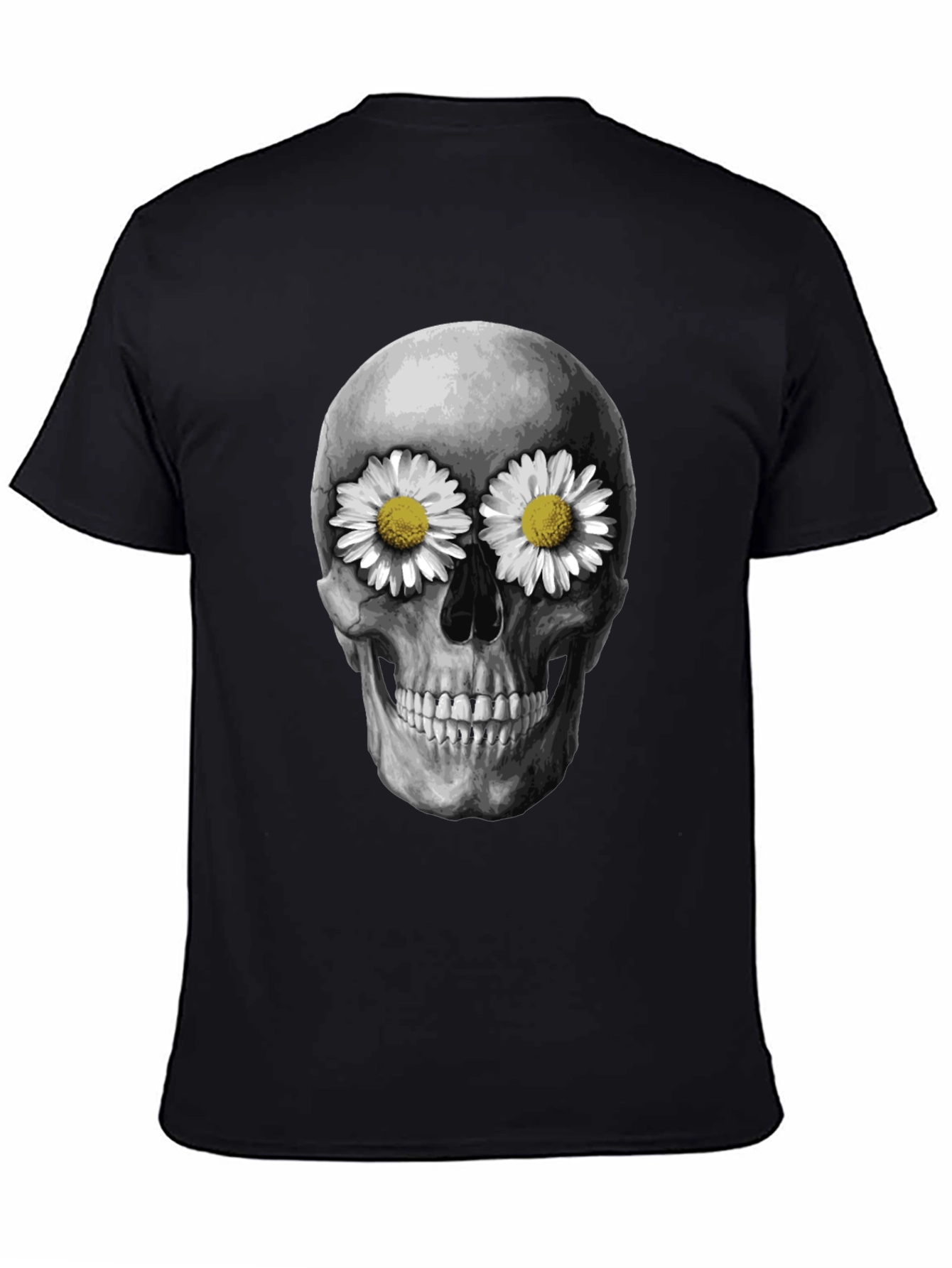 Skull with Daisies T-Shirt - Dark Humor Tee