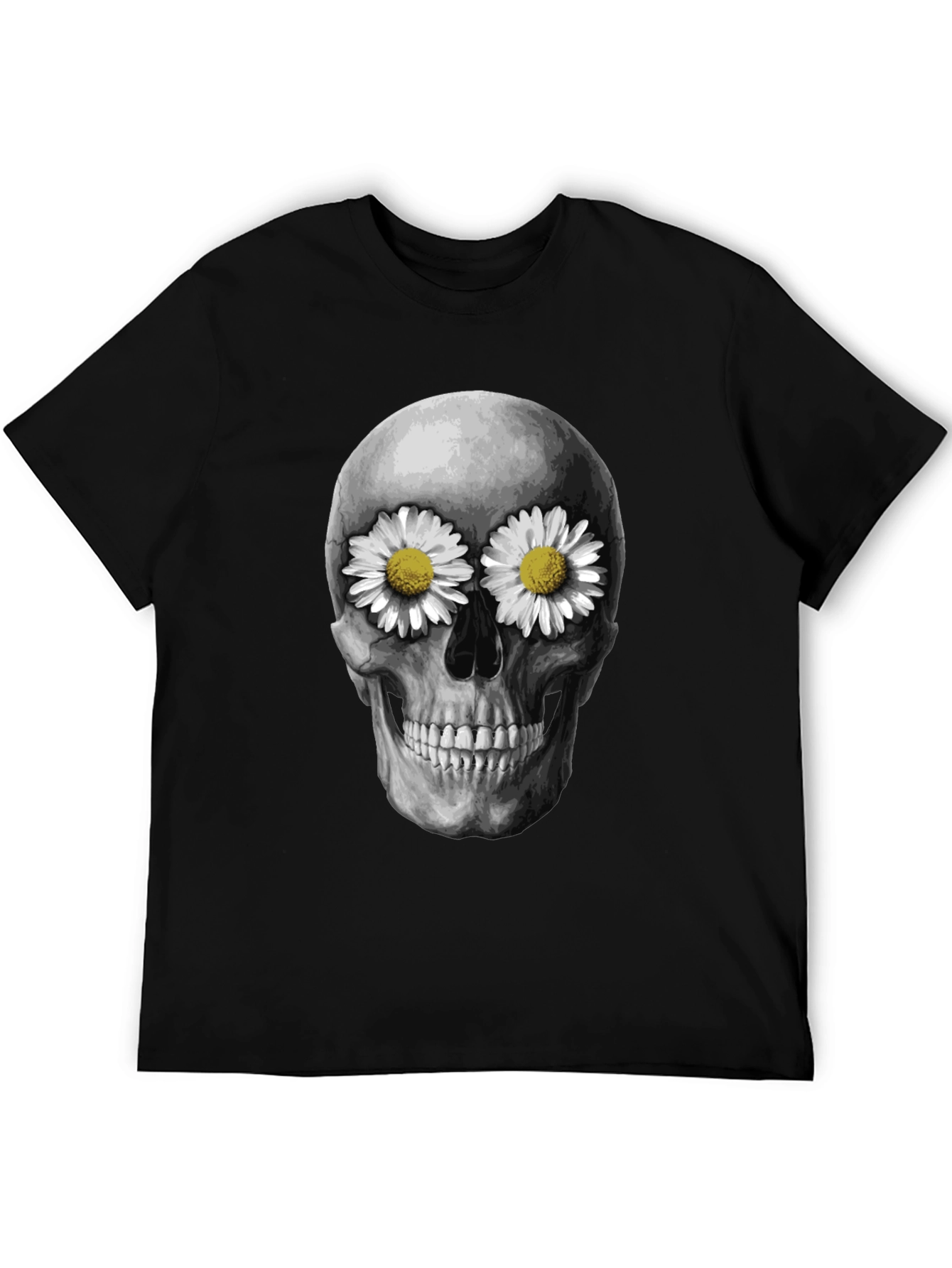 Skull with Daisies T-Shirt - Dark Humor Tee