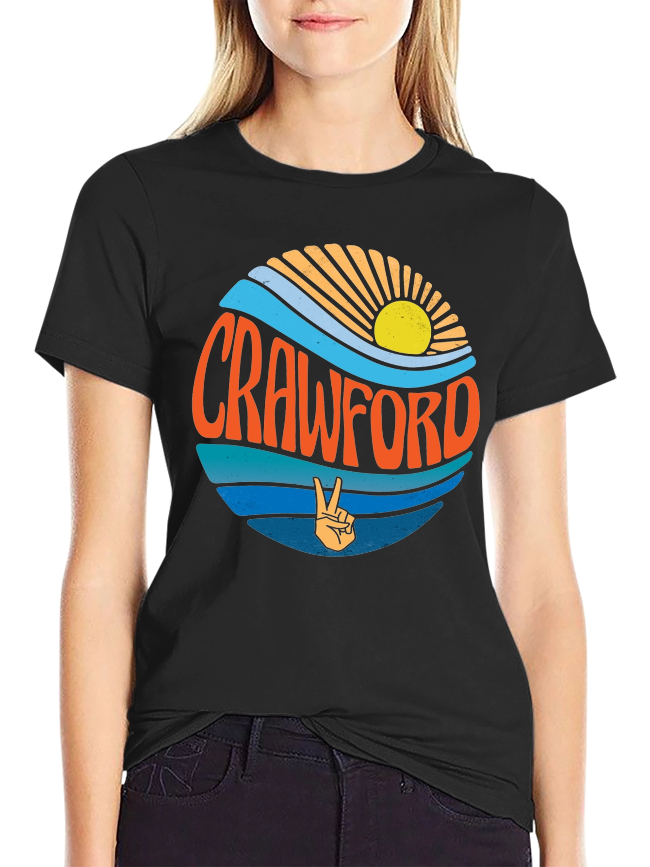Crawford Retro Graphic T-Shirt Beach Style Tee