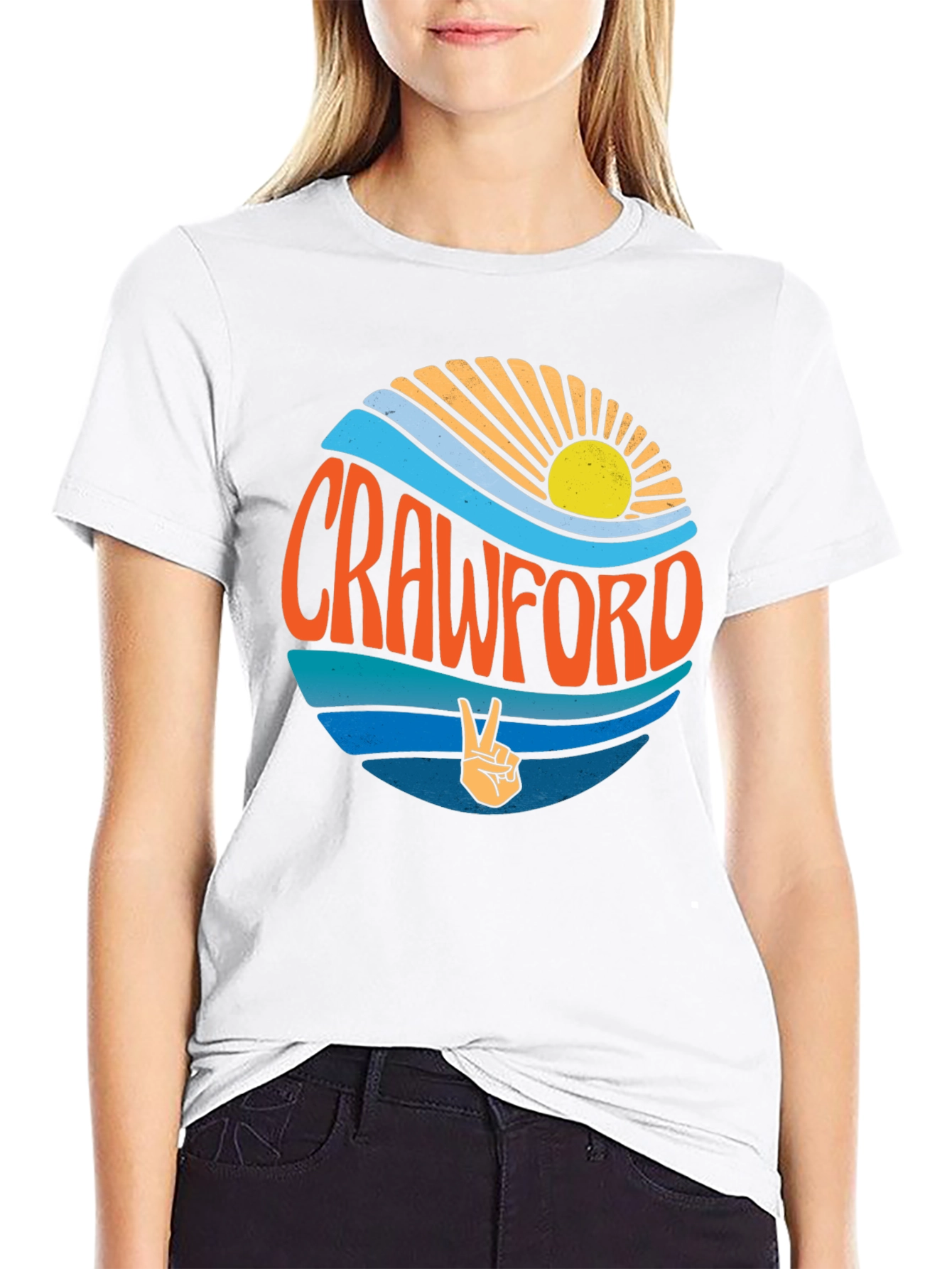 Crawford Retro Graphic T-Shirt Beach Style Tee