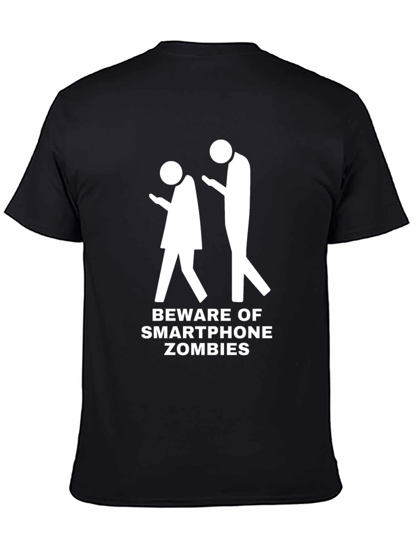 Smartphone Zombies Graphic Tee - Black Cotton T-Shirt