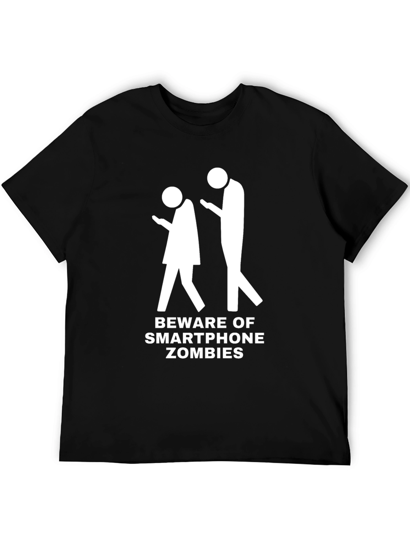 Smartphone Zombies Graphic Tee - Black Cotton T-Shirt