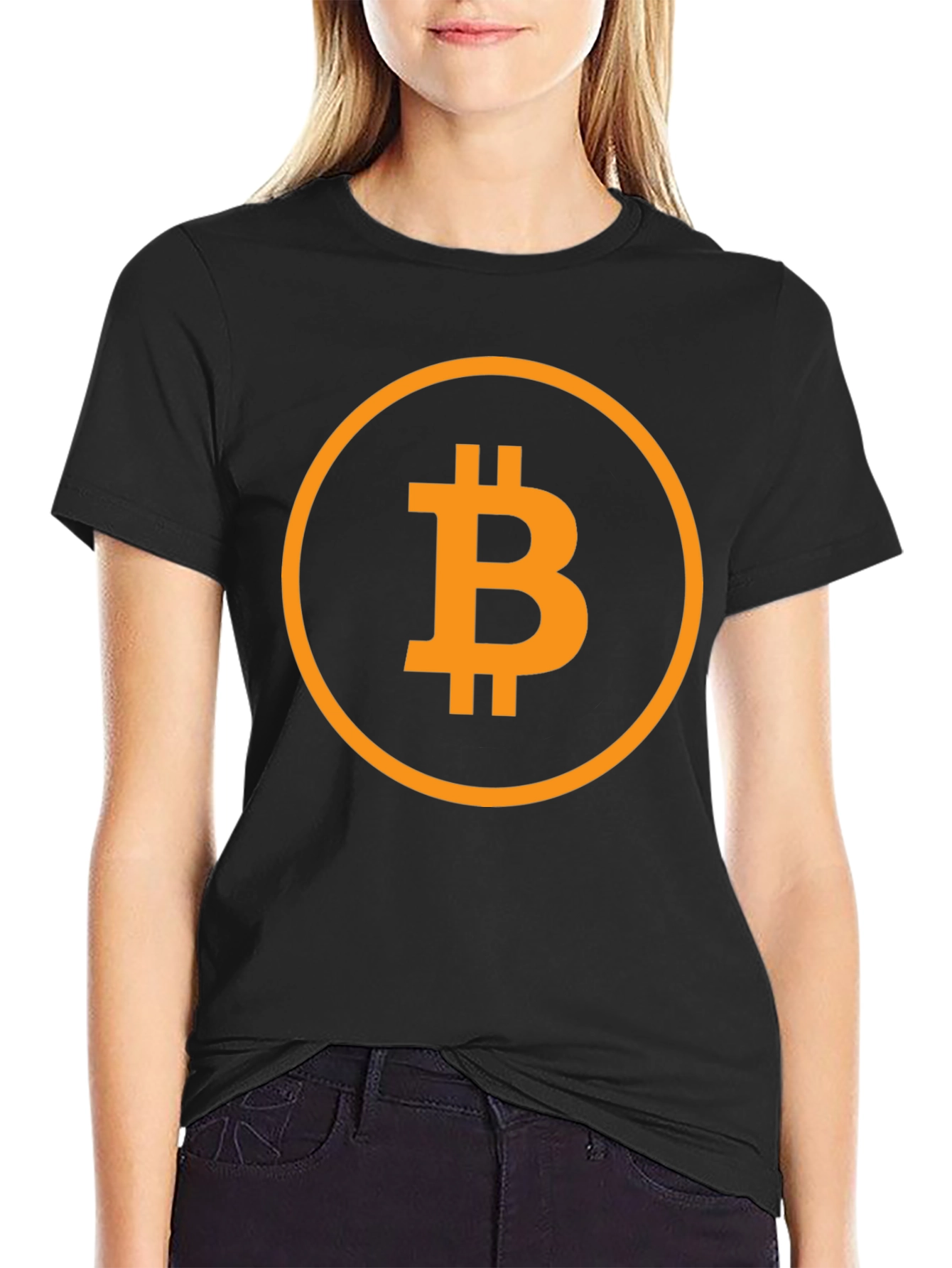 Bitcoin Logo Graphic T-Shirt - Black