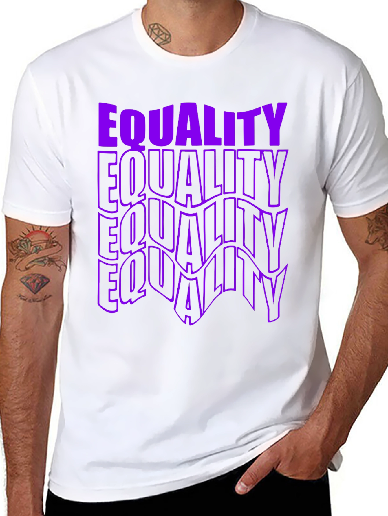 Equality Graphic T-Shirt - Bold Purple Print