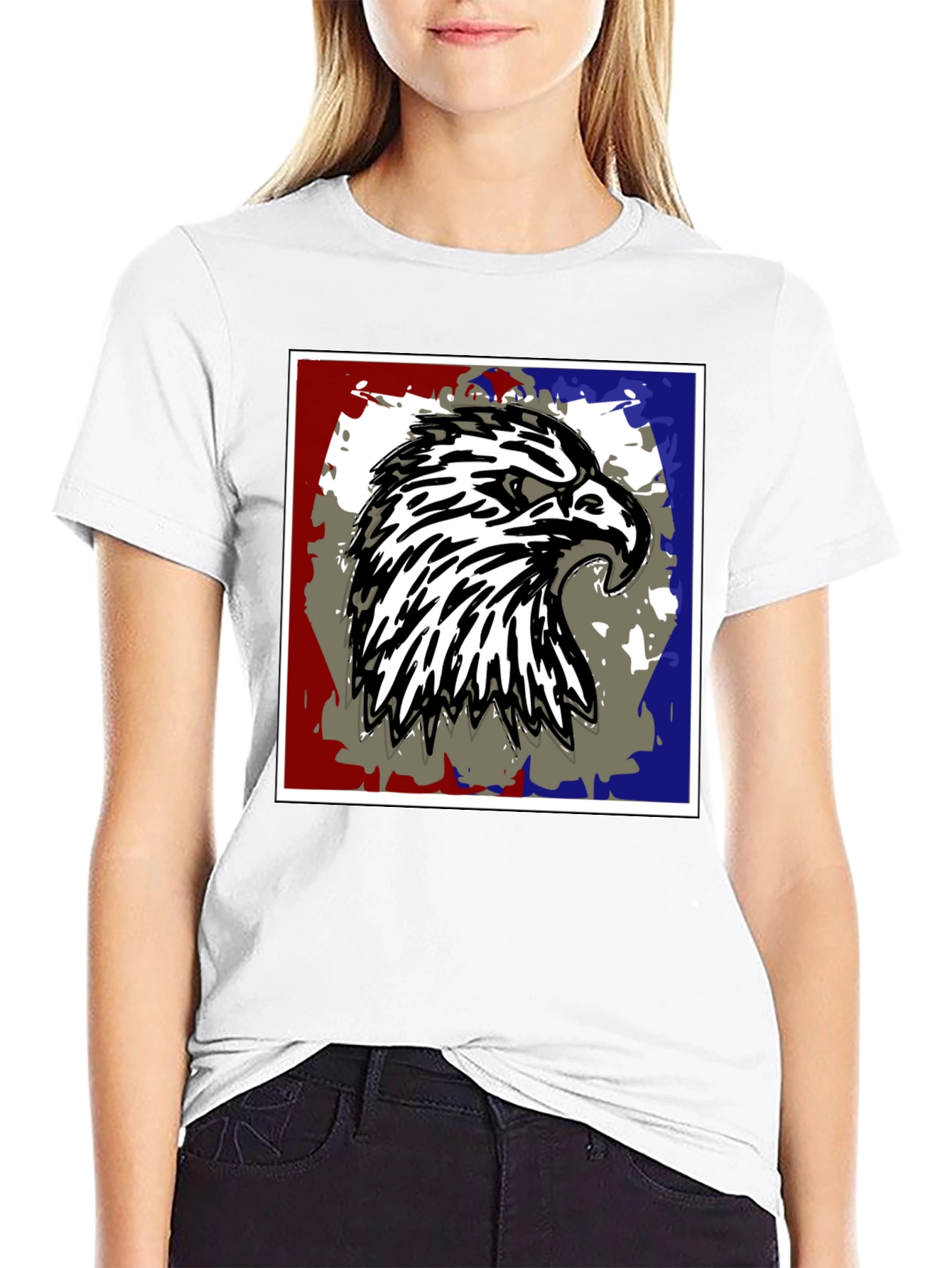 Eagle Graphic Print Black T-Shirt