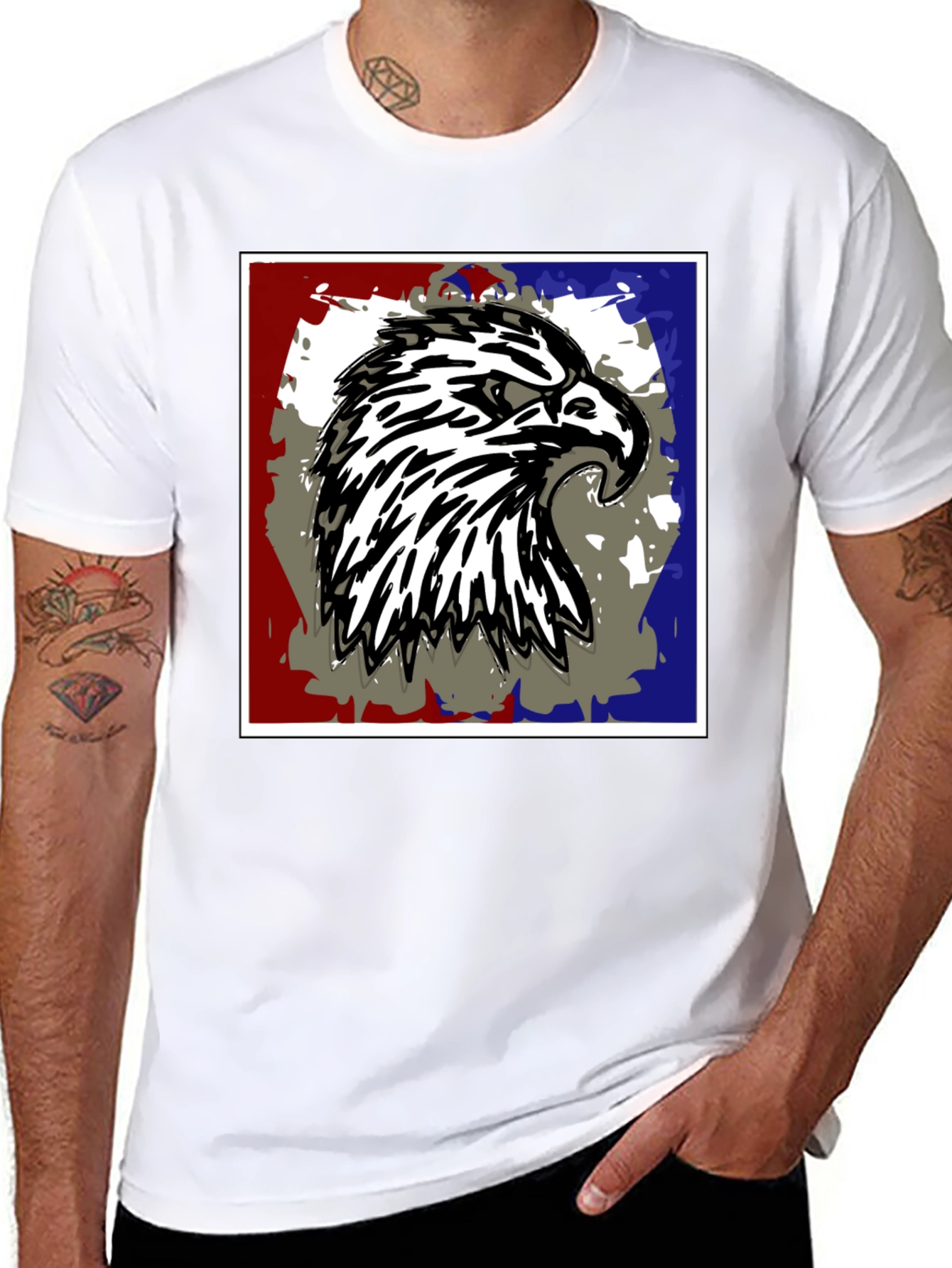 Eagle Graphic Print Black T-Shirt