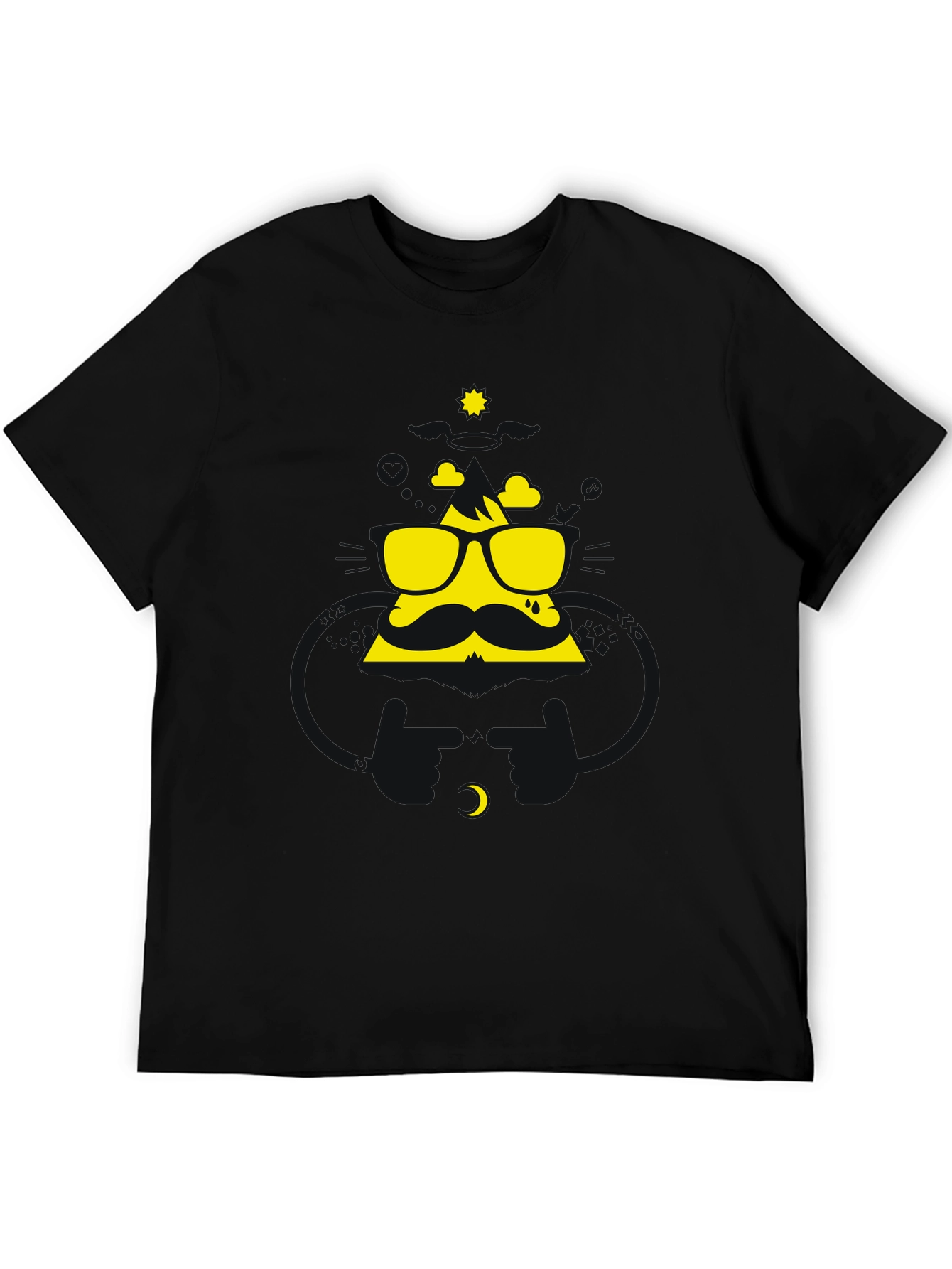 Cool Dude Graphic Tee - Black Cotton Blend Shirt