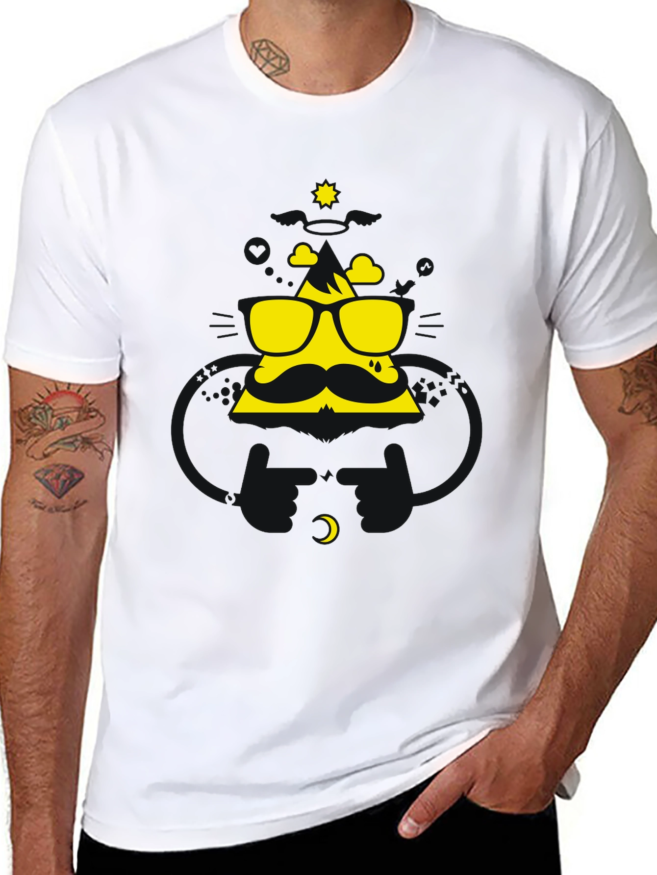 Cool Dude Graphic Tee - Black Cotton Blend Shirt