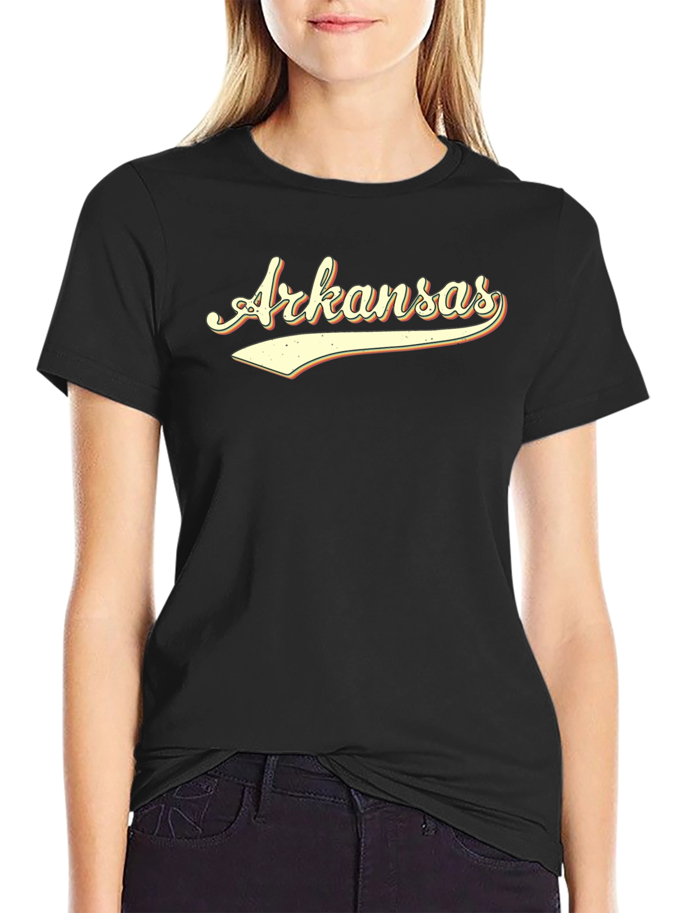 Arkansas Retro Graphic Tee - Black