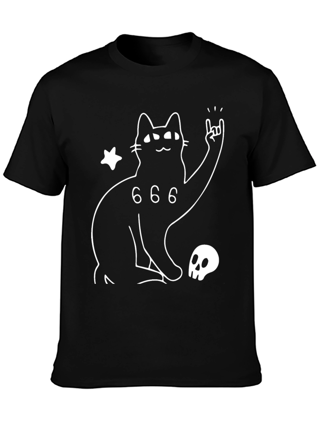 Black Cat 666 T-Shirt - Rock On Kitty!