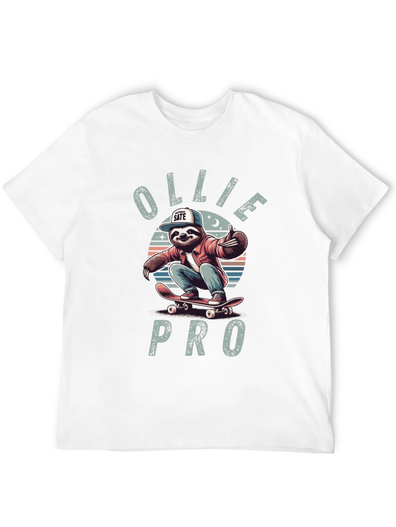 Ollie Pro Sloth Skateboard T-Shirt