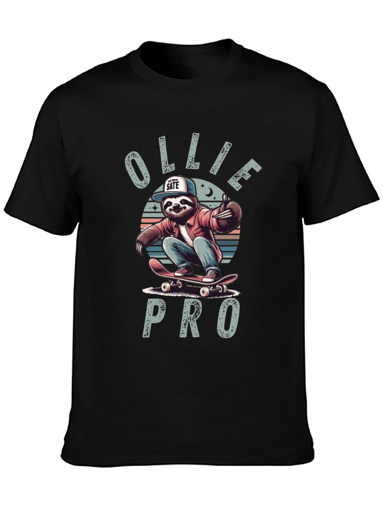 Ollie Pro Sloth Skateboard T-Shirt